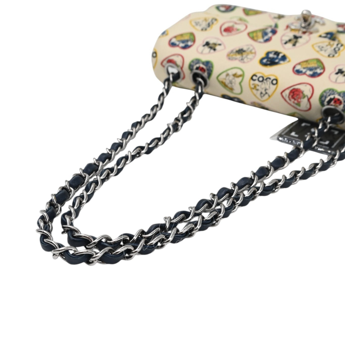 Chanel Valentine Canvas Flap Bag Multicolour Heart Print