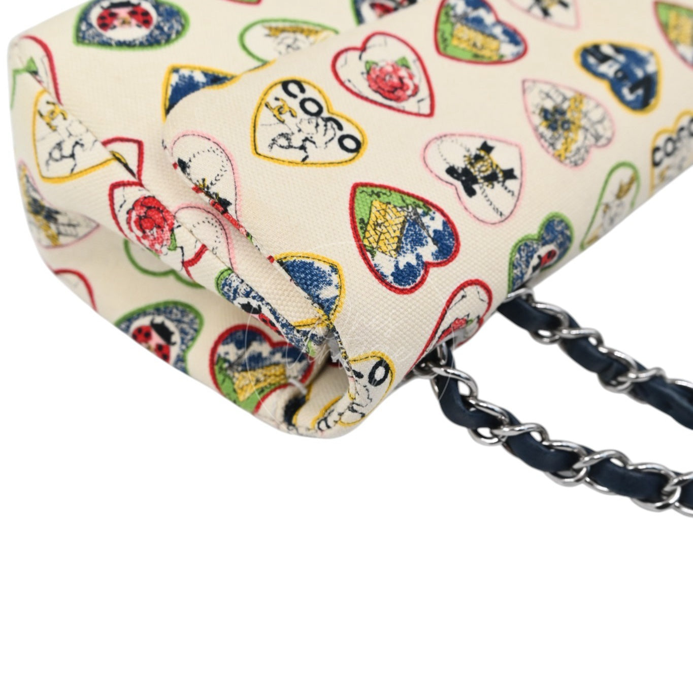 Chanel Valentine Canvas Flap Bag Multicolour Heart Print