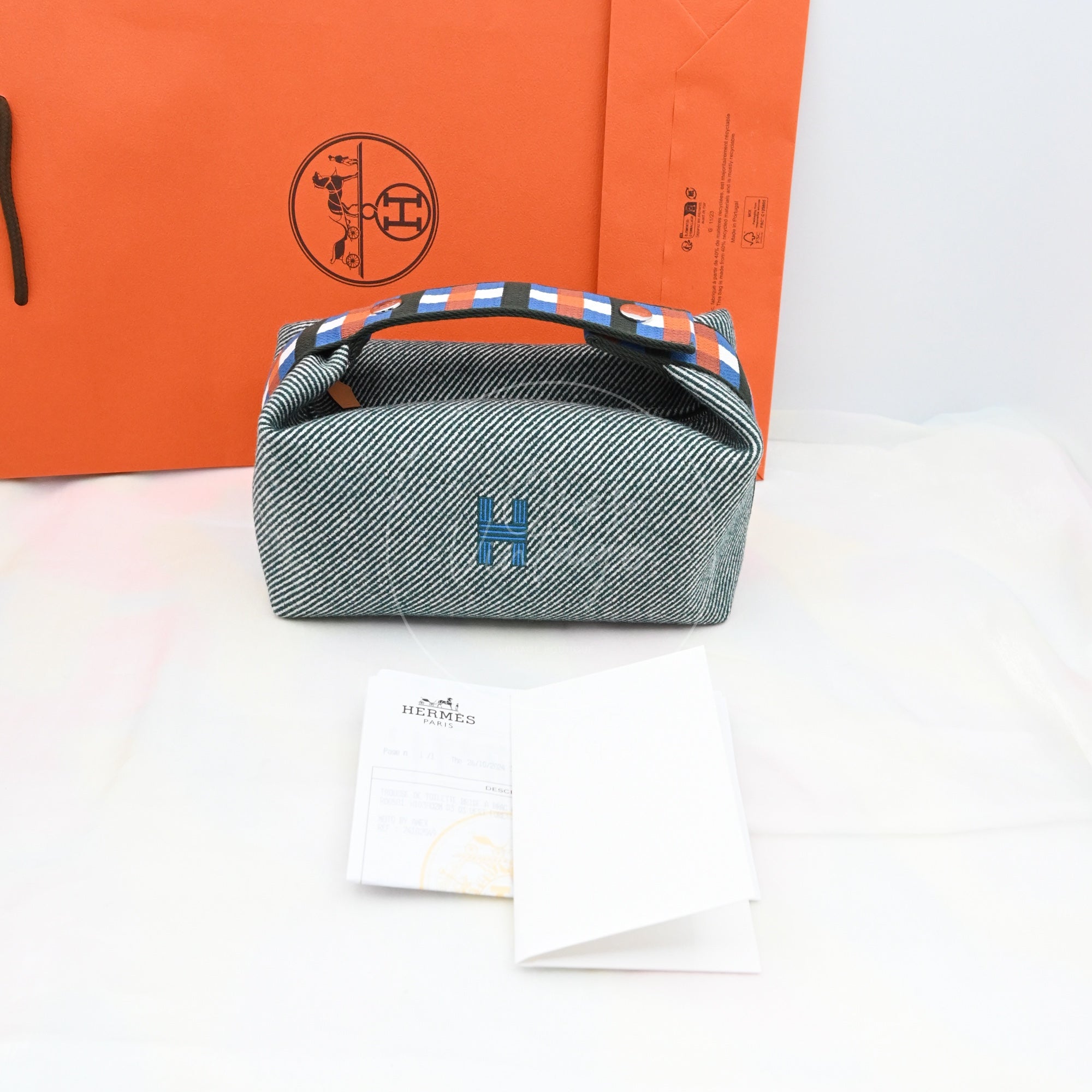 [Unused] Hermes Bride-a-Brac PM Bleu Abysse Canvas