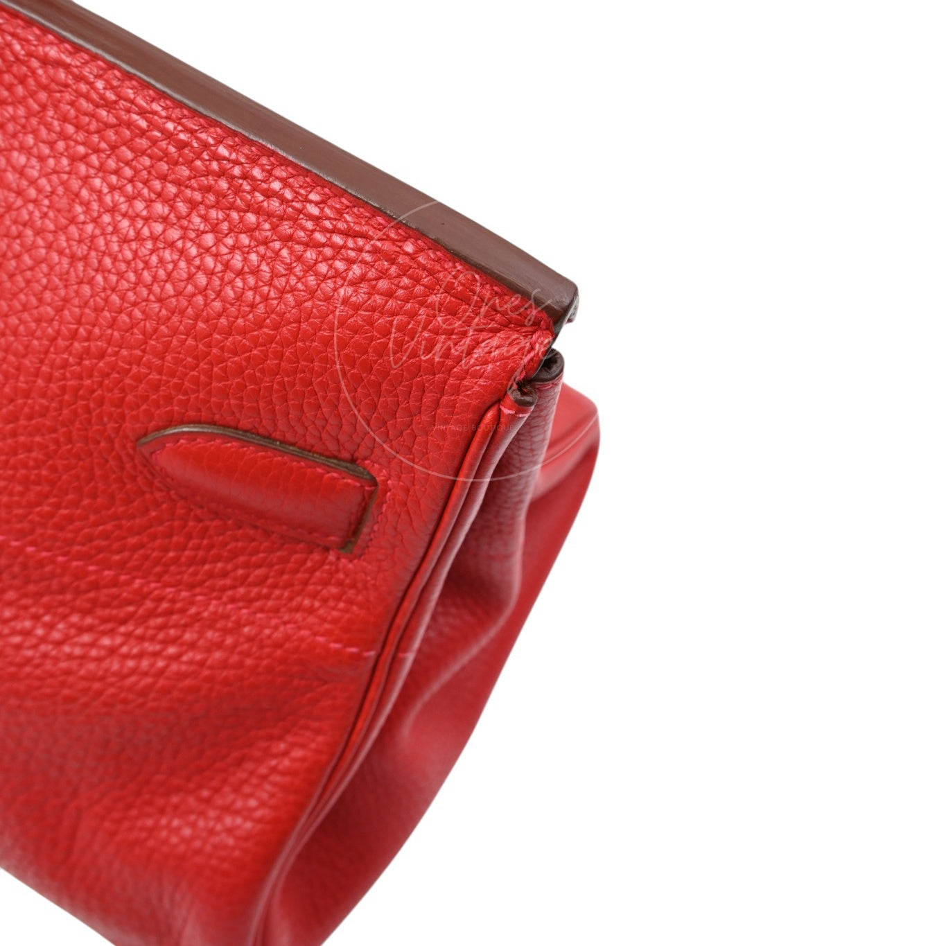 [Pre-owned] Hermes Shoulder Birkin Red PHW Stamp Square I