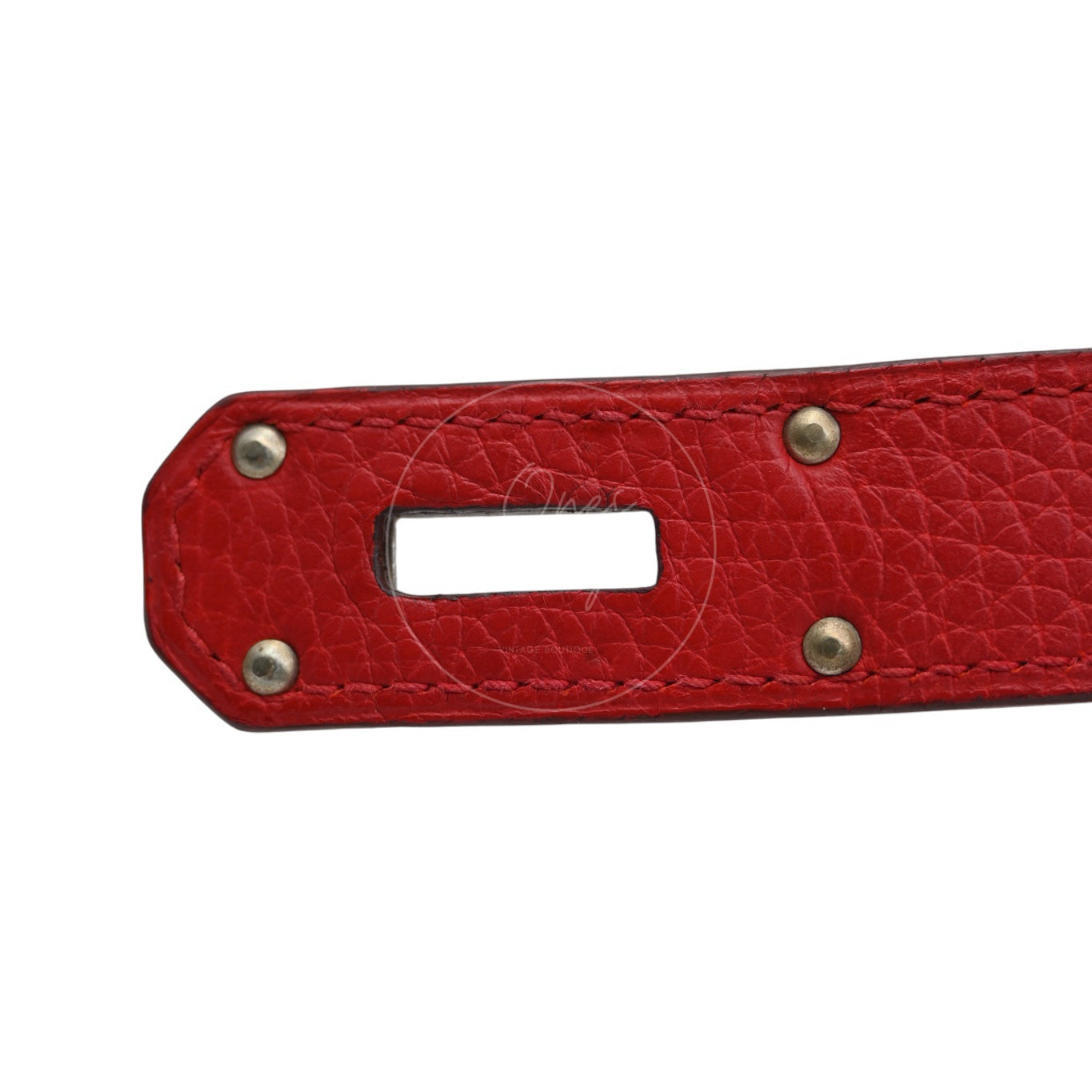 [Pre-owned] Hermes Shoulder Birkin Red PHW Stamp Square I