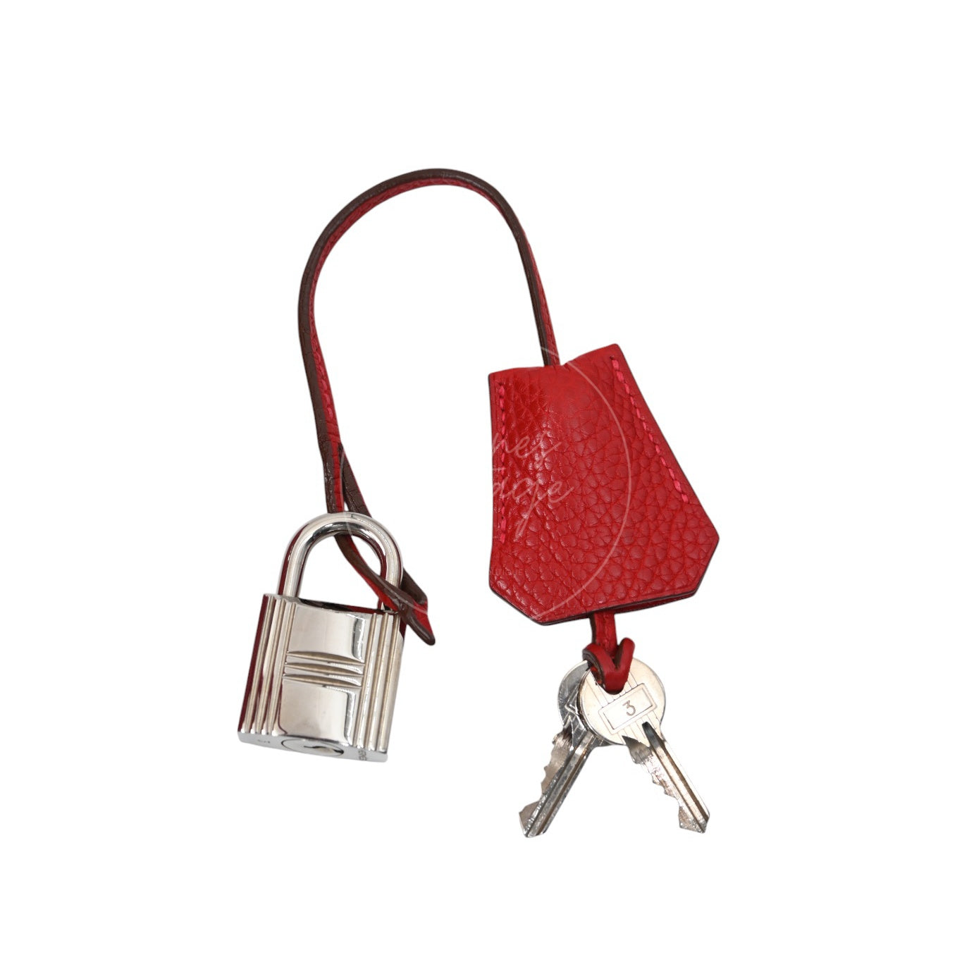 [Pre-owned] Hermes Shoulder Birkin Red PHW Stamp Square I