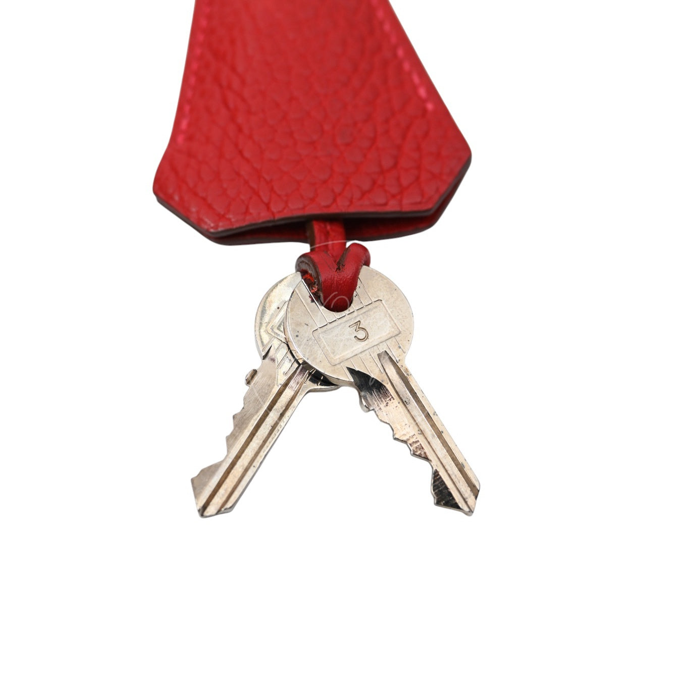 [Pre-owned] Hermes Shoulder Birkin Red PHW Stamp Square I