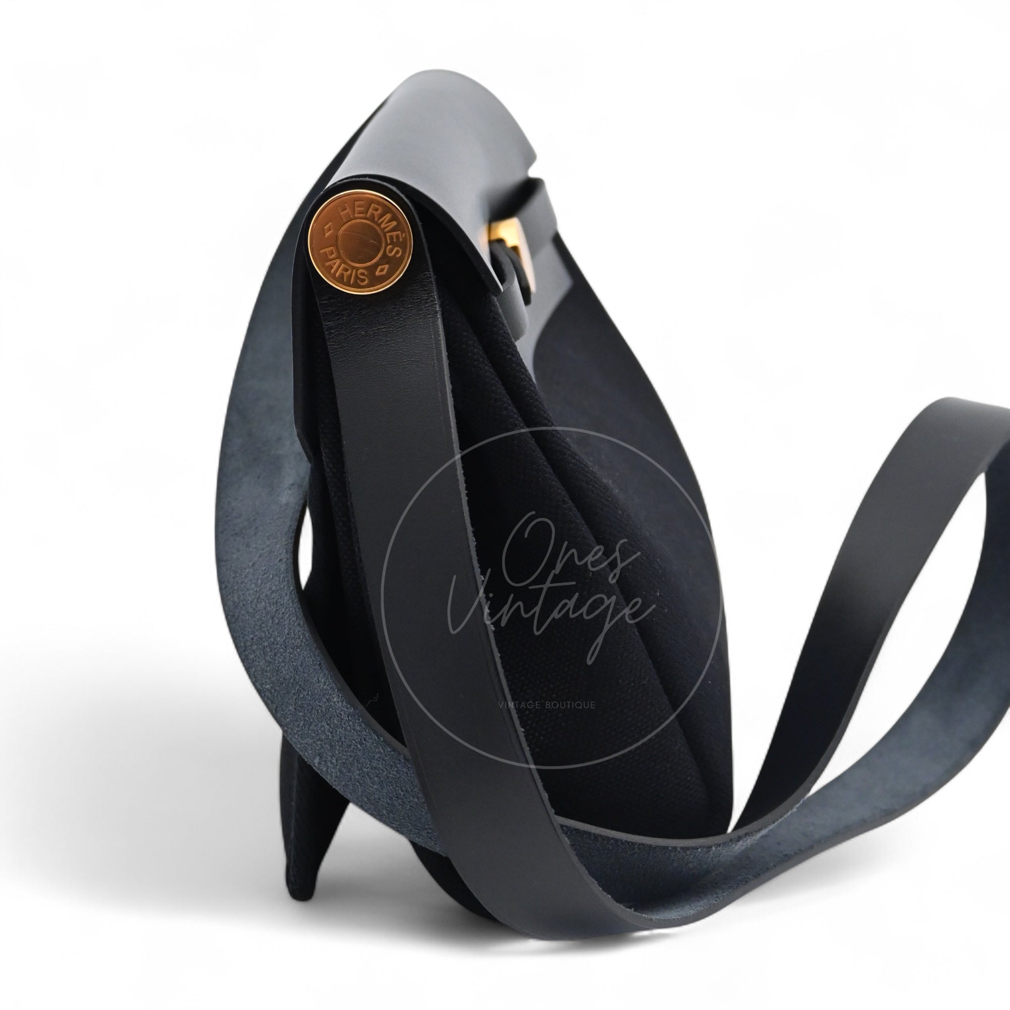 [Unused] Hermes Herbag Zip 20 Mini Black Canvas Swift GHW Stamp W