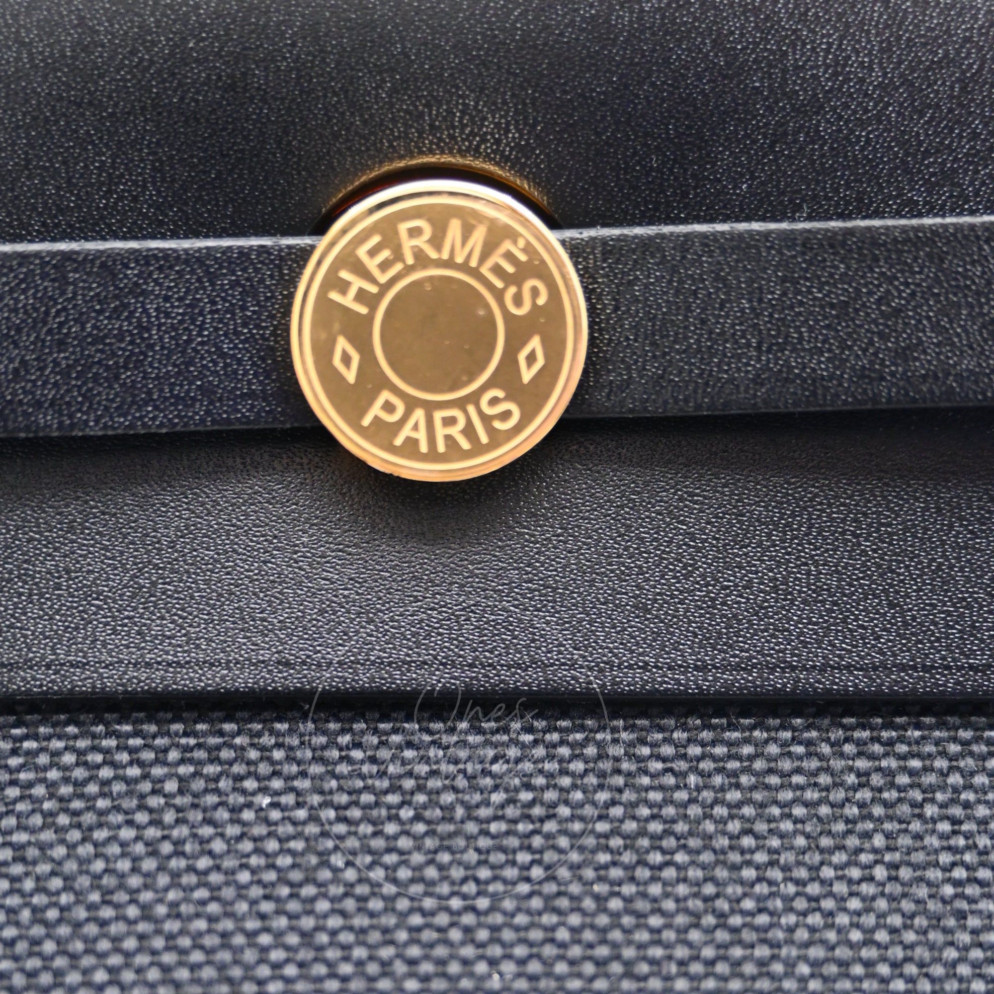 [Unused] Hermes Herbag Zip 20 Mini Black Canvas Swift GHW Stamp W
