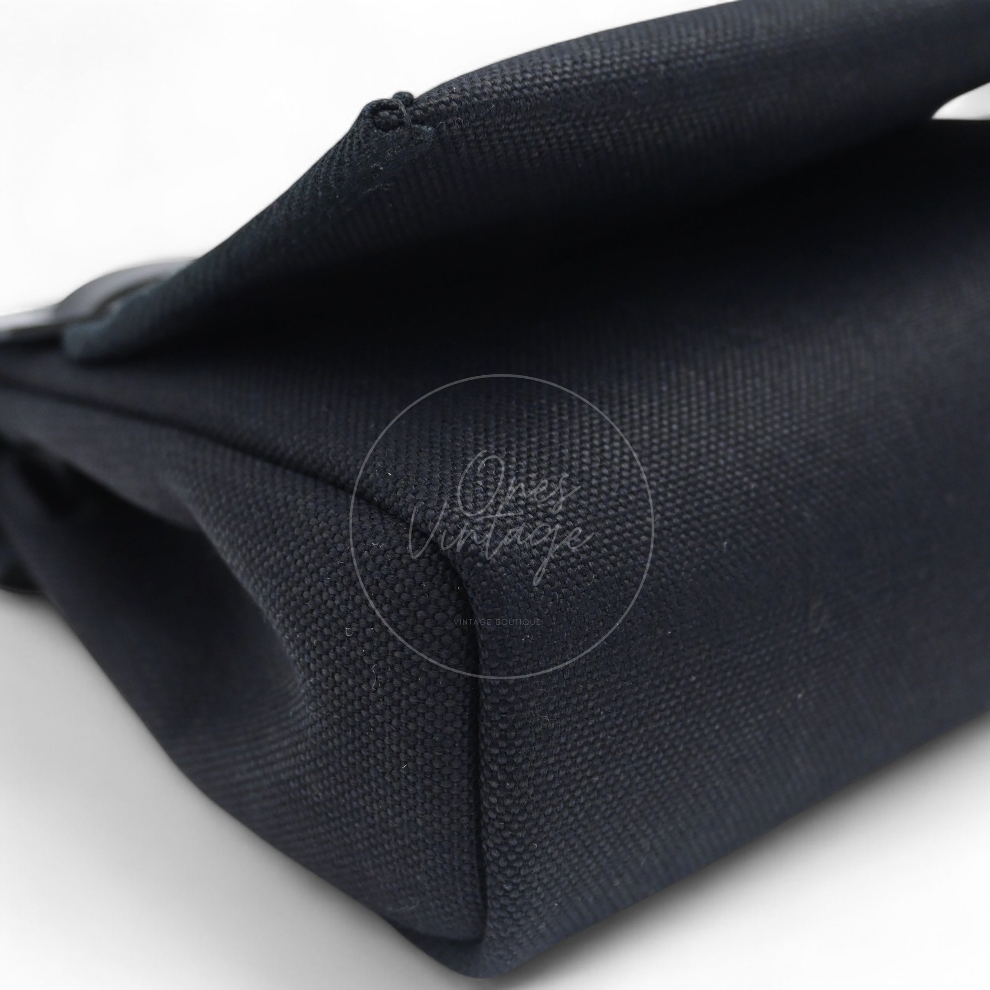 [Unused] Hermes Herbag Zip 20 Mini Black Canvas Swift GHW Stamp W