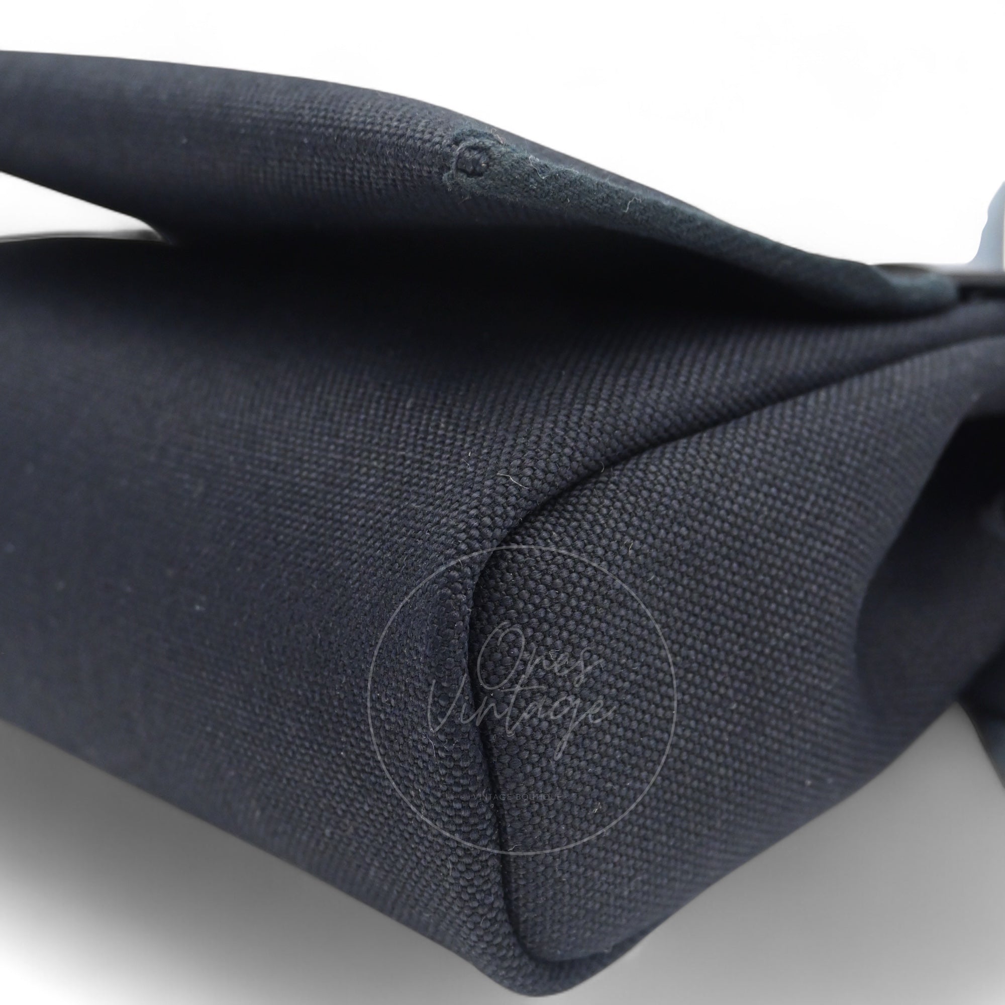 [Unused] Hermes Herbag Zip 20 Mini Black Canvas Swift GHW Stamp W