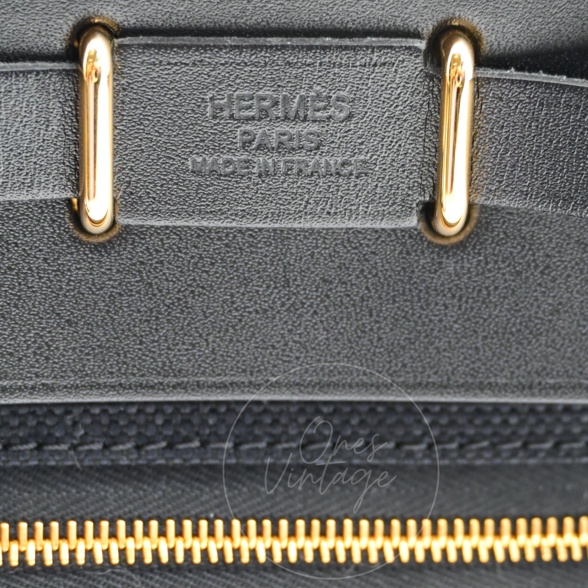 [Unused] Hermes Herbag Zip 20 Mini Black Canvas Swift GHW Stamp W
