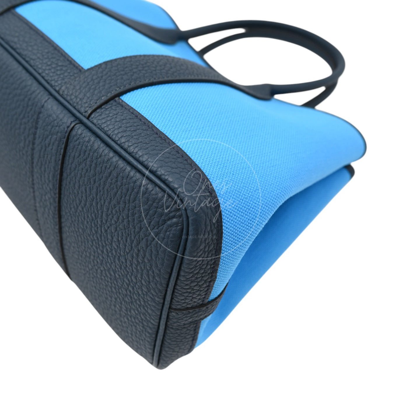 [Unused] Hermes Garden Party 30 Bleu Jeans Toile Militaire Veau Negonda