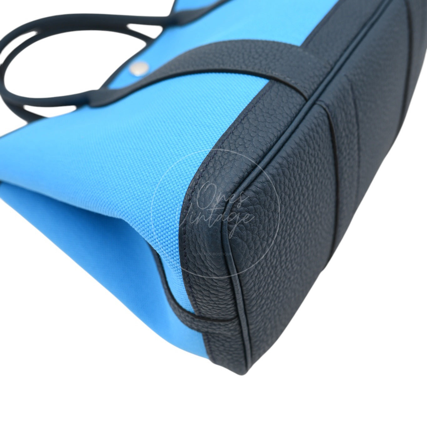 [Unused] Hermes Garden Party 30 Bleu Jeans Toile Militaire Veau Negonda