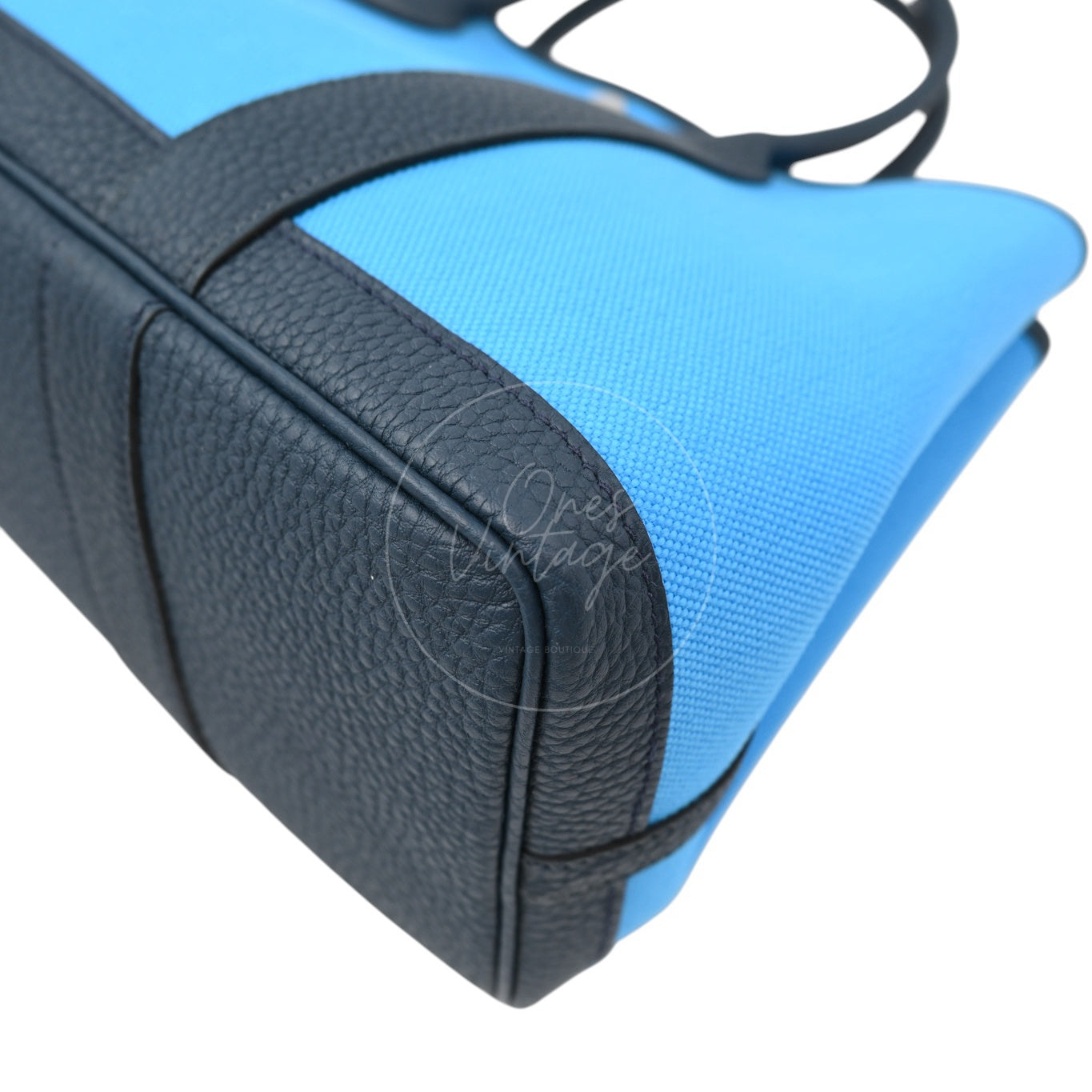 [Unused] Hermes Garden Party 30 Bleu Jeans Toile Militaire Veau Negonda