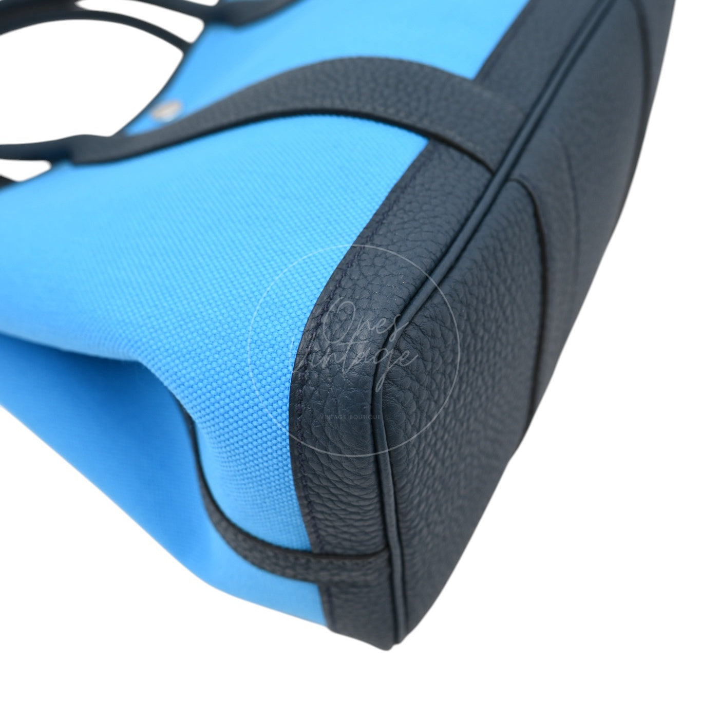 [Unused] Hermes Garden Party 30 Bleu Jeans Toile Militaire Veau Negonda