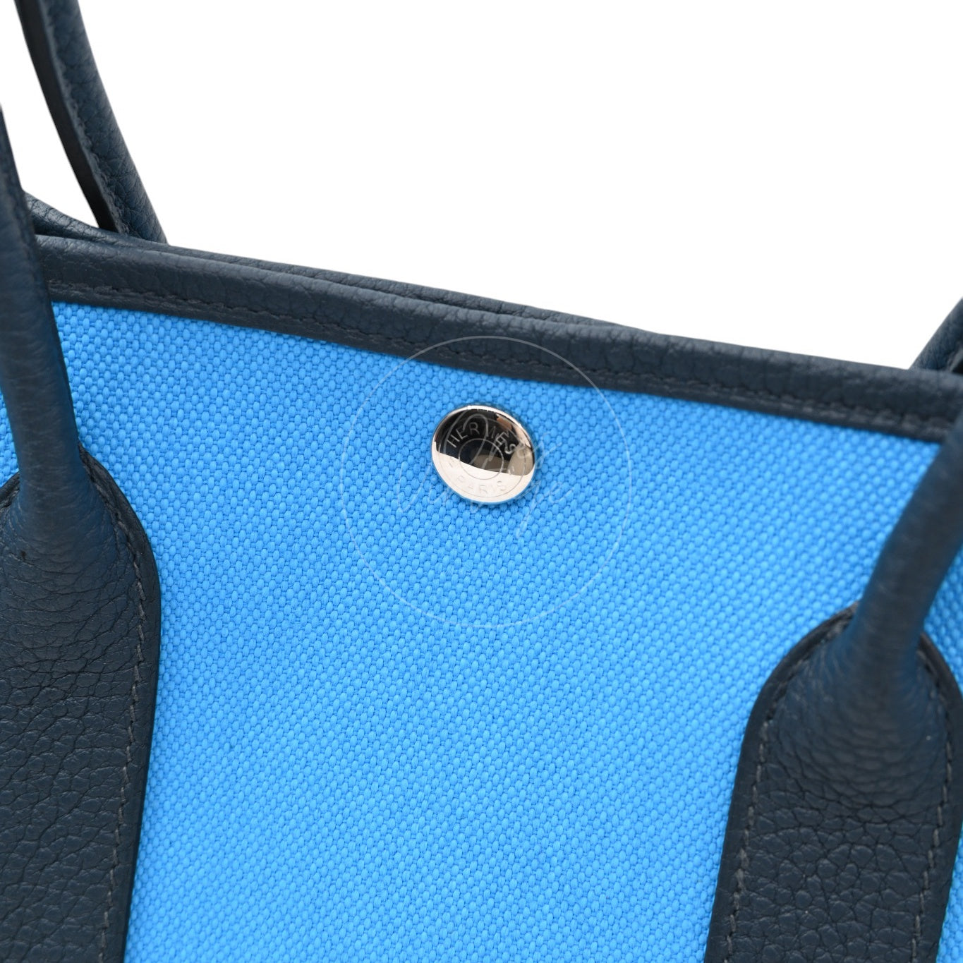 [Unused] Hermes Garden Party 30 Bleu Jeans Toile Militaire Veau Negonda