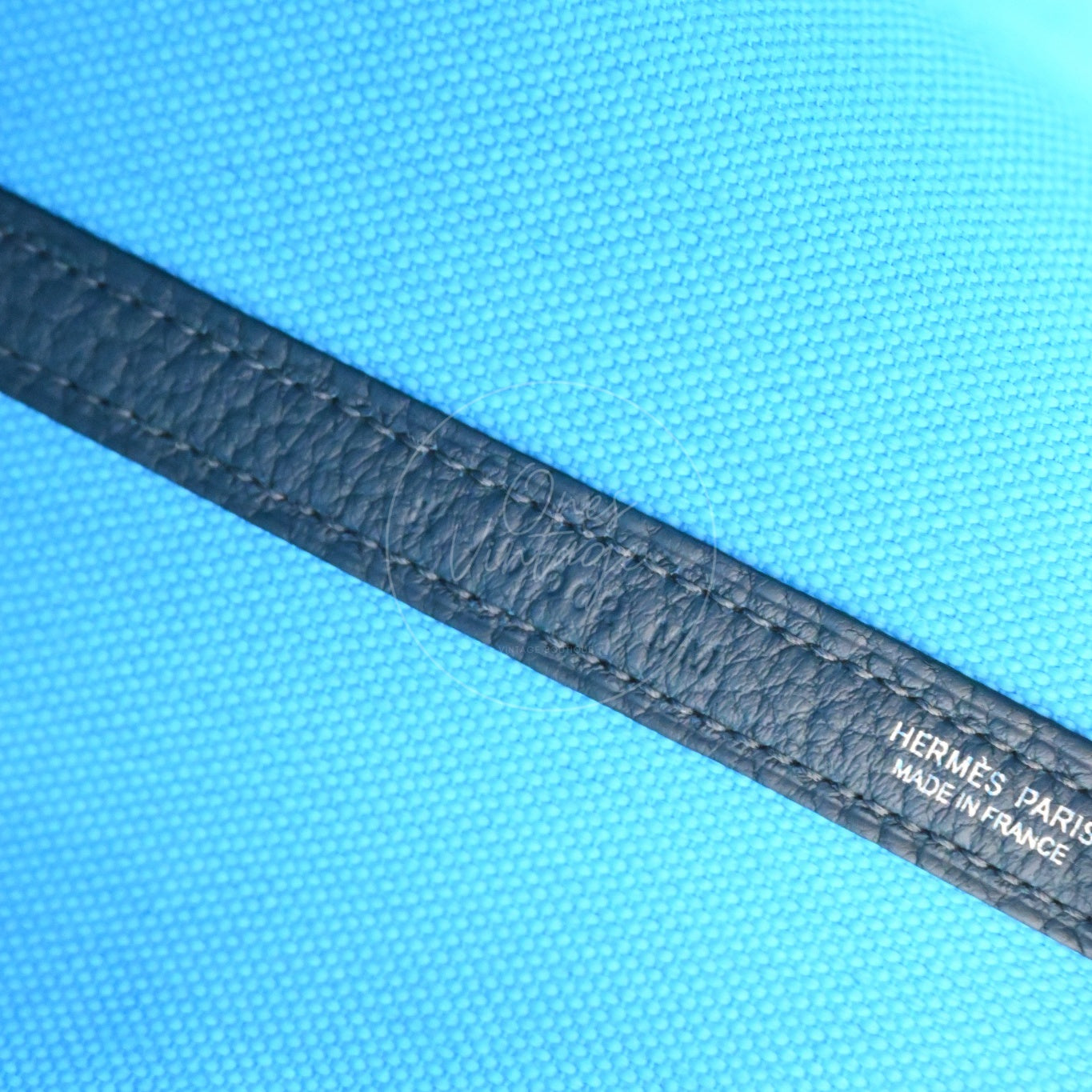 [Unused] Hermes Garden Party 30 Bleu Jeans Toile Militaire Veau Negonda