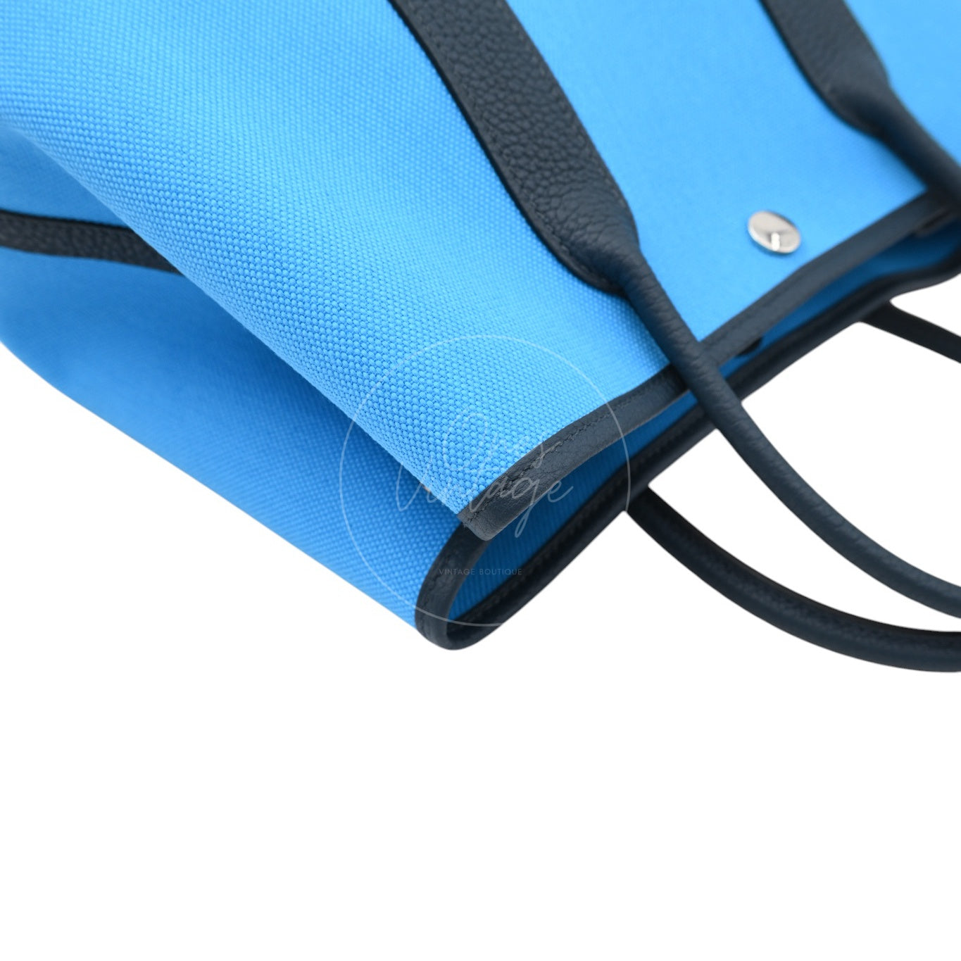 [Unused] Hermes Garden Party 30 Bleu Jeans Toile Militaire Veau Negonda