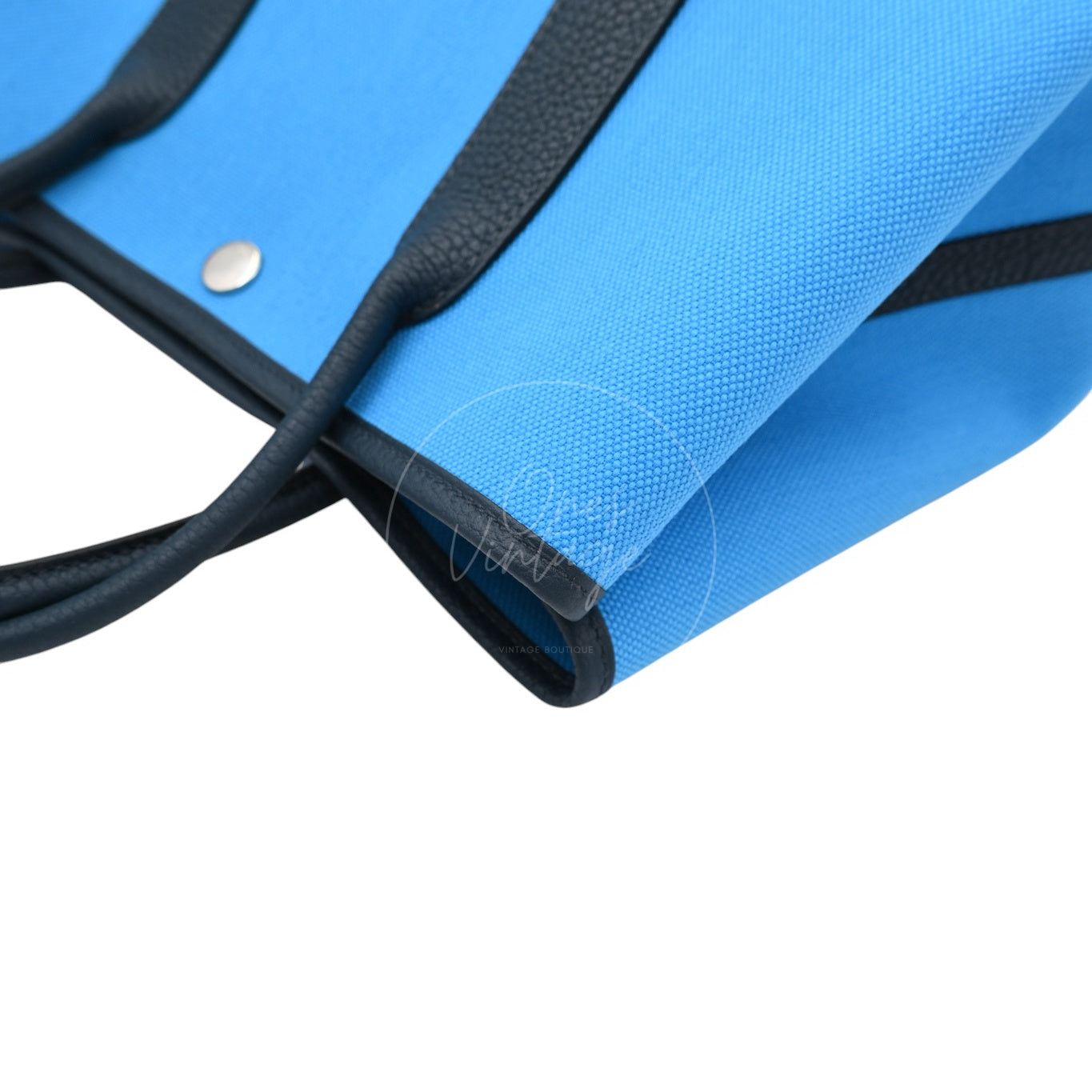 [Unused] Hermes Garden Party 30 Bleu Jeans Toile Militaire Veau Negonda