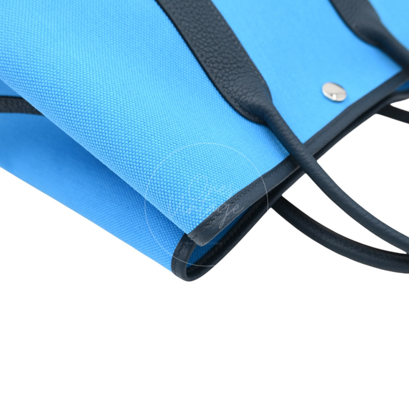 [Unused] Hermes Garden Party 30 Bleu Jeans Toile Militaire Veau Negonda