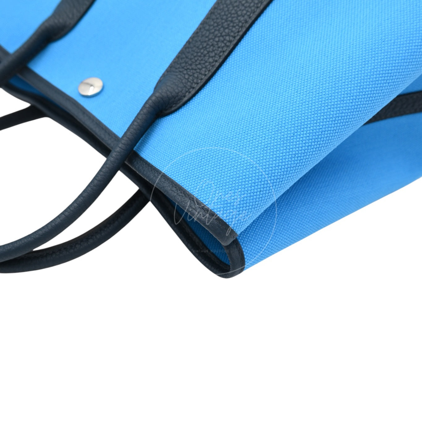 [Unused] Hermes Garden Party 30 Bleu Jeans Toile Militaire Veau Negonda