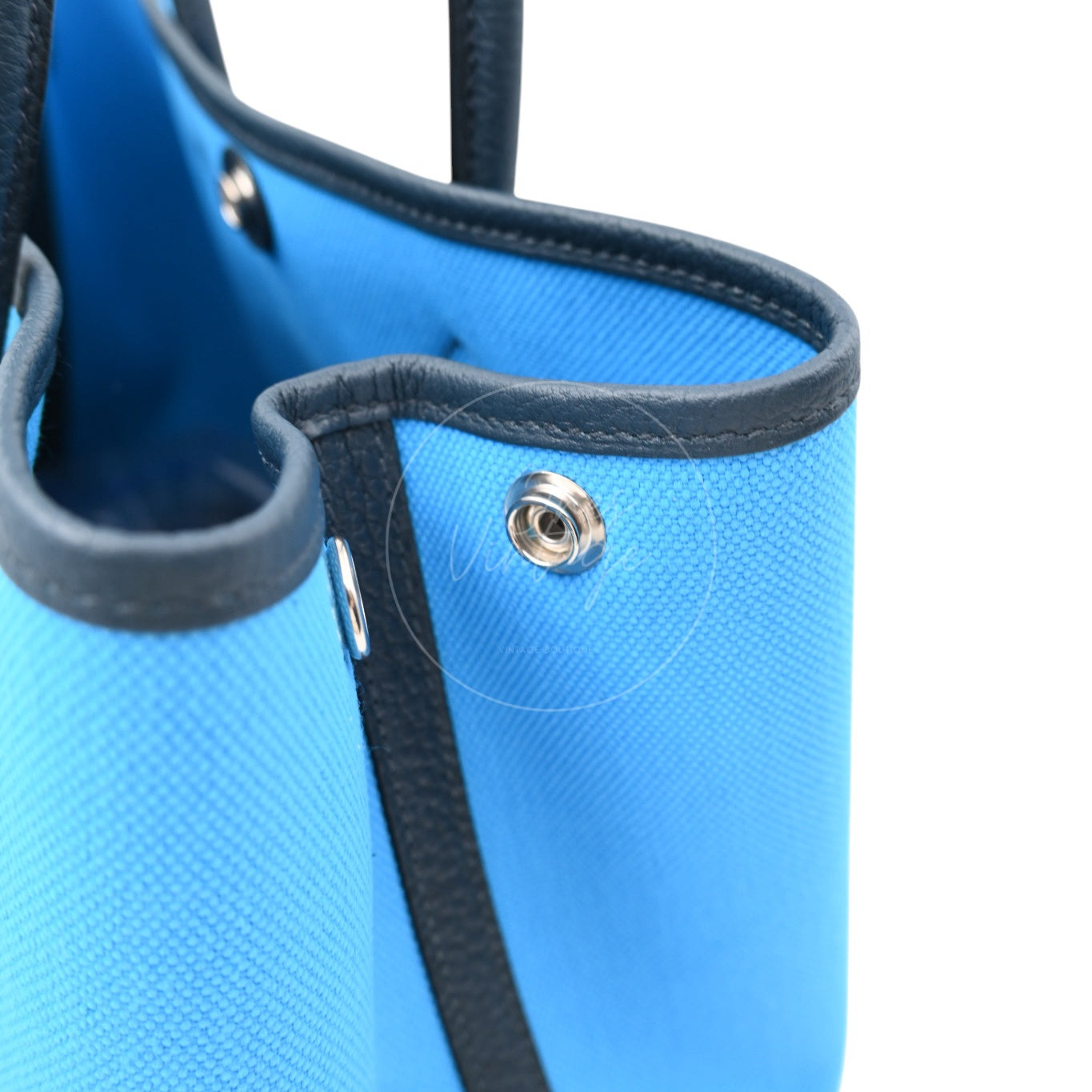 [Unused] Hermes Garden Party 30 Bleu Jeans Toile Militaire Veau Negonda