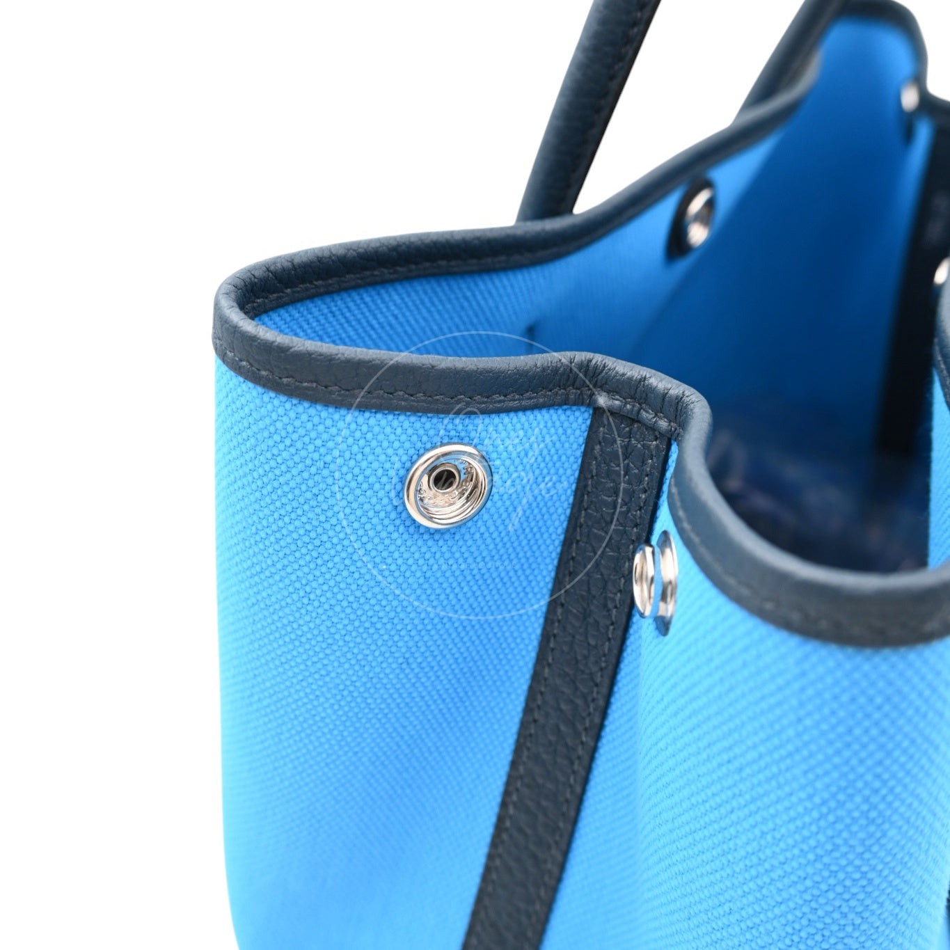 [Unused] Hermes Garden Party 30 Bleu Jeans Toile Militaire Veau Negonda