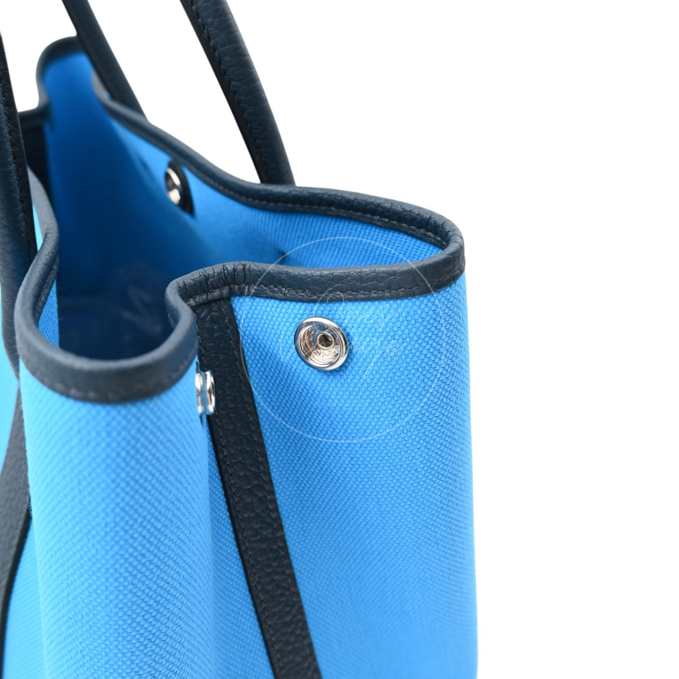 [Unused] Hermes Garden Party 30 Bleu Jeans Toile Militaire Veau Negonda