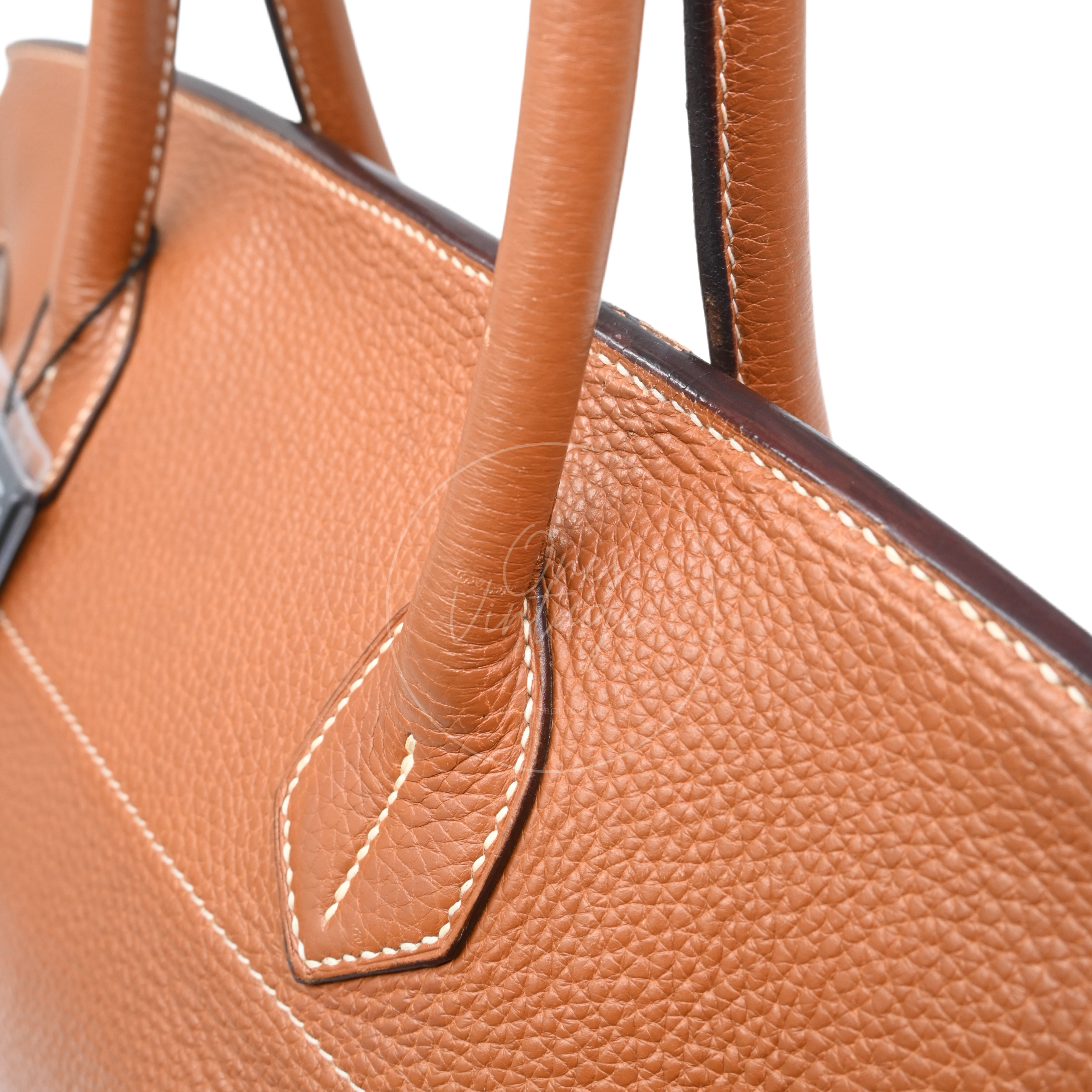 Hermes Clemence Shoulder Birkin 42 JPG PHW Brown Square I
