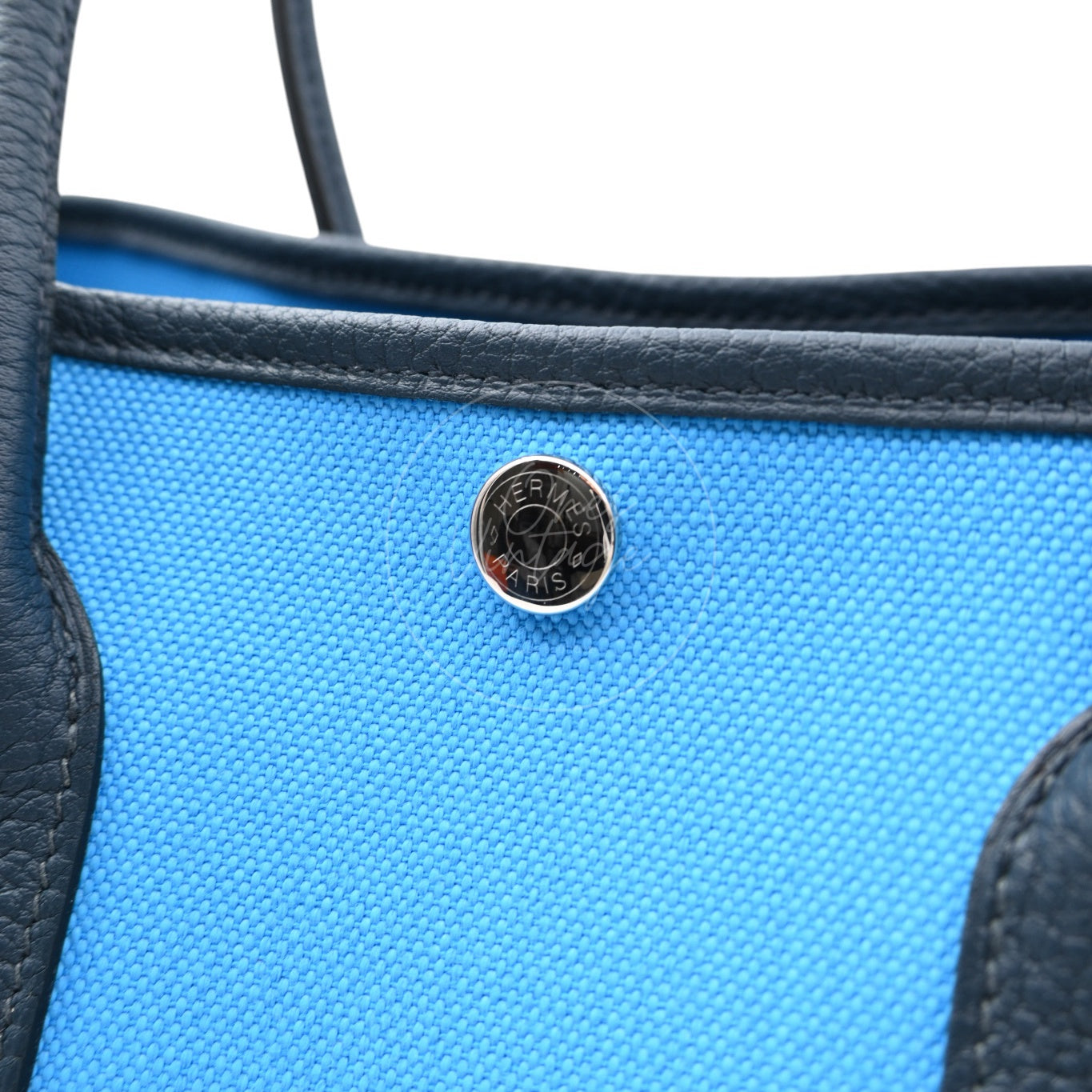 [Unused] Hermes Garden Party 30 Bleu Jeans Toile Militaire Veau Negonda