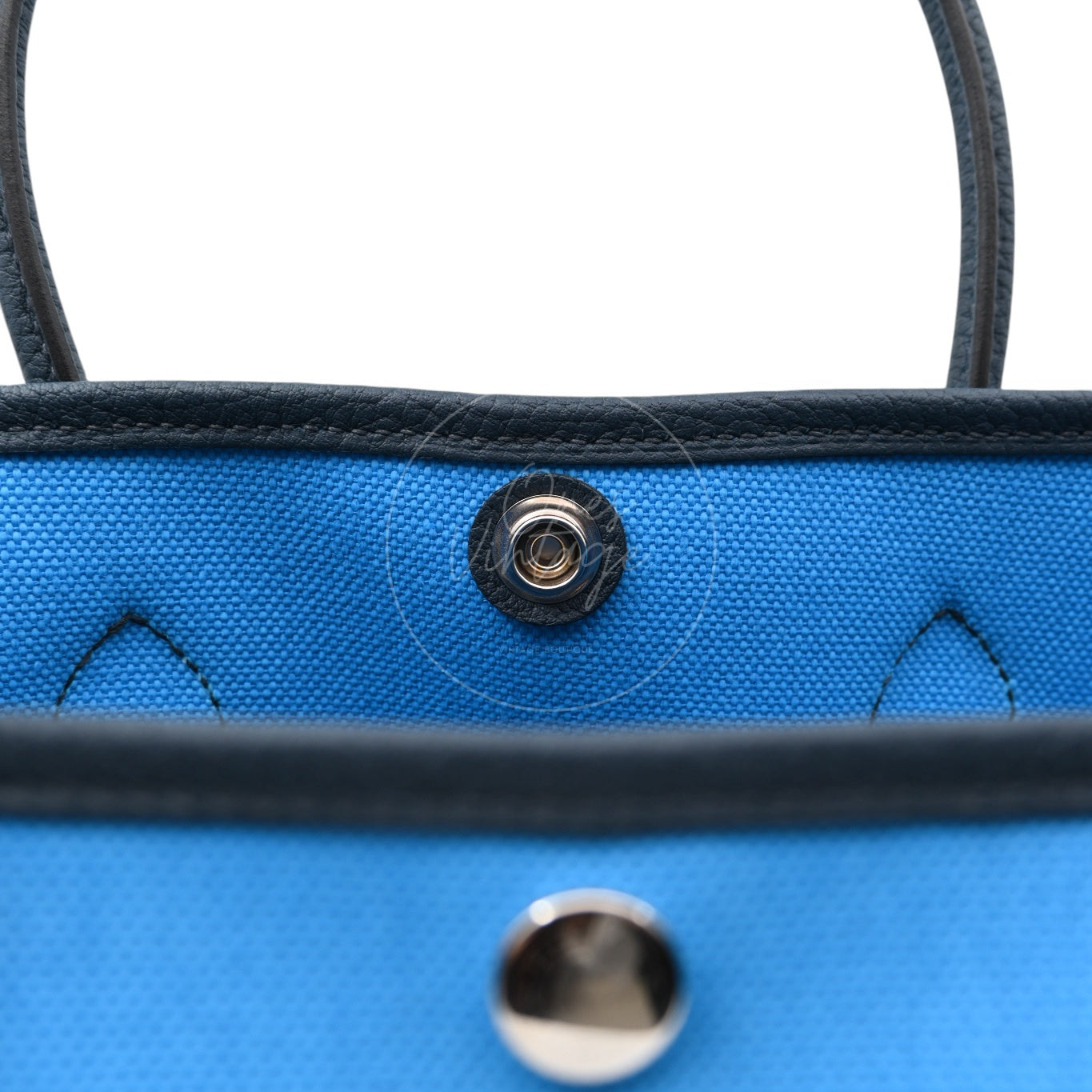 [Unused] Hermes Garden Party 30 Bleu Jeans Toile Militaire Veau Negonda