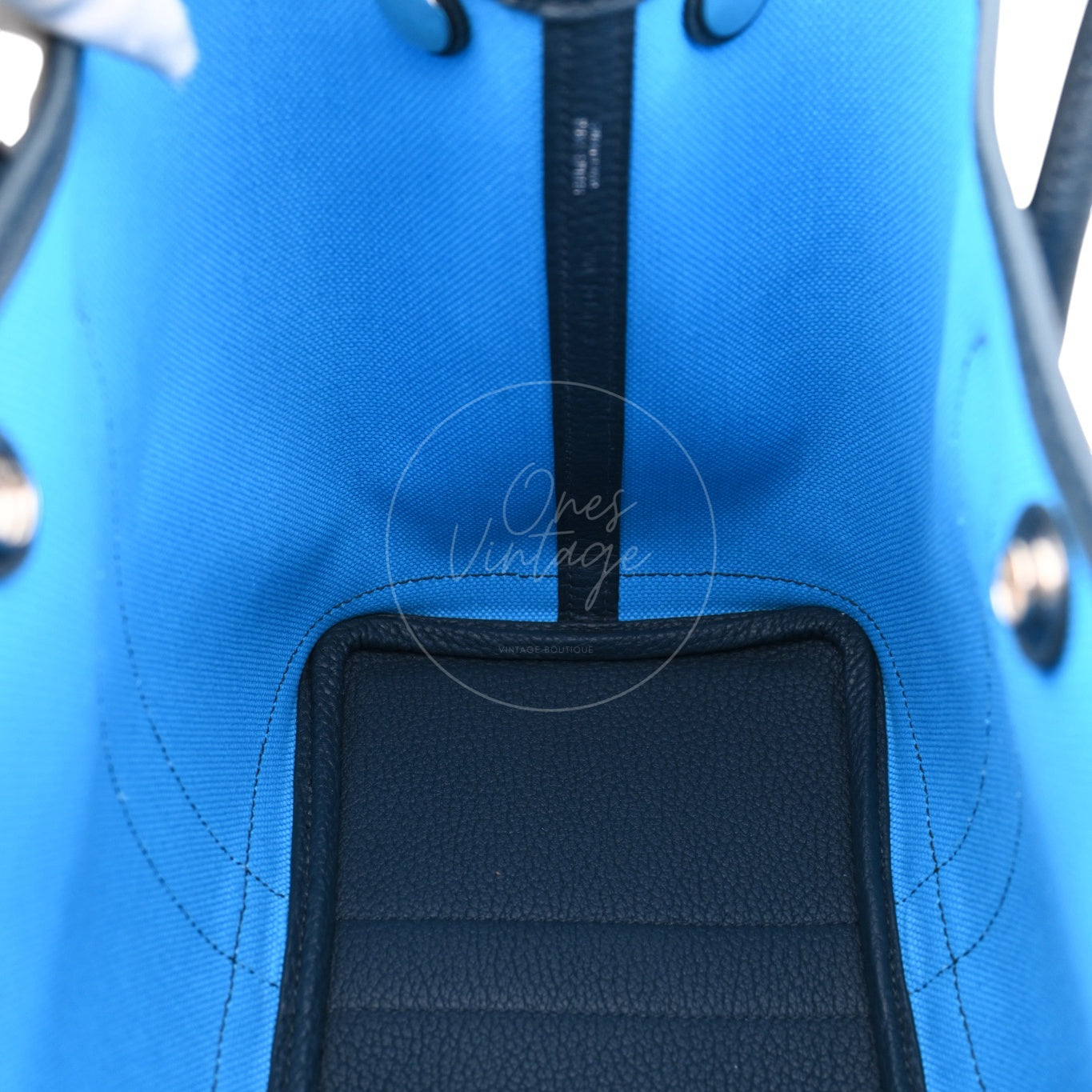 [Unused] Hermes Garden Party 30 Bleu Jeans Toile Militaire Veau Negonda