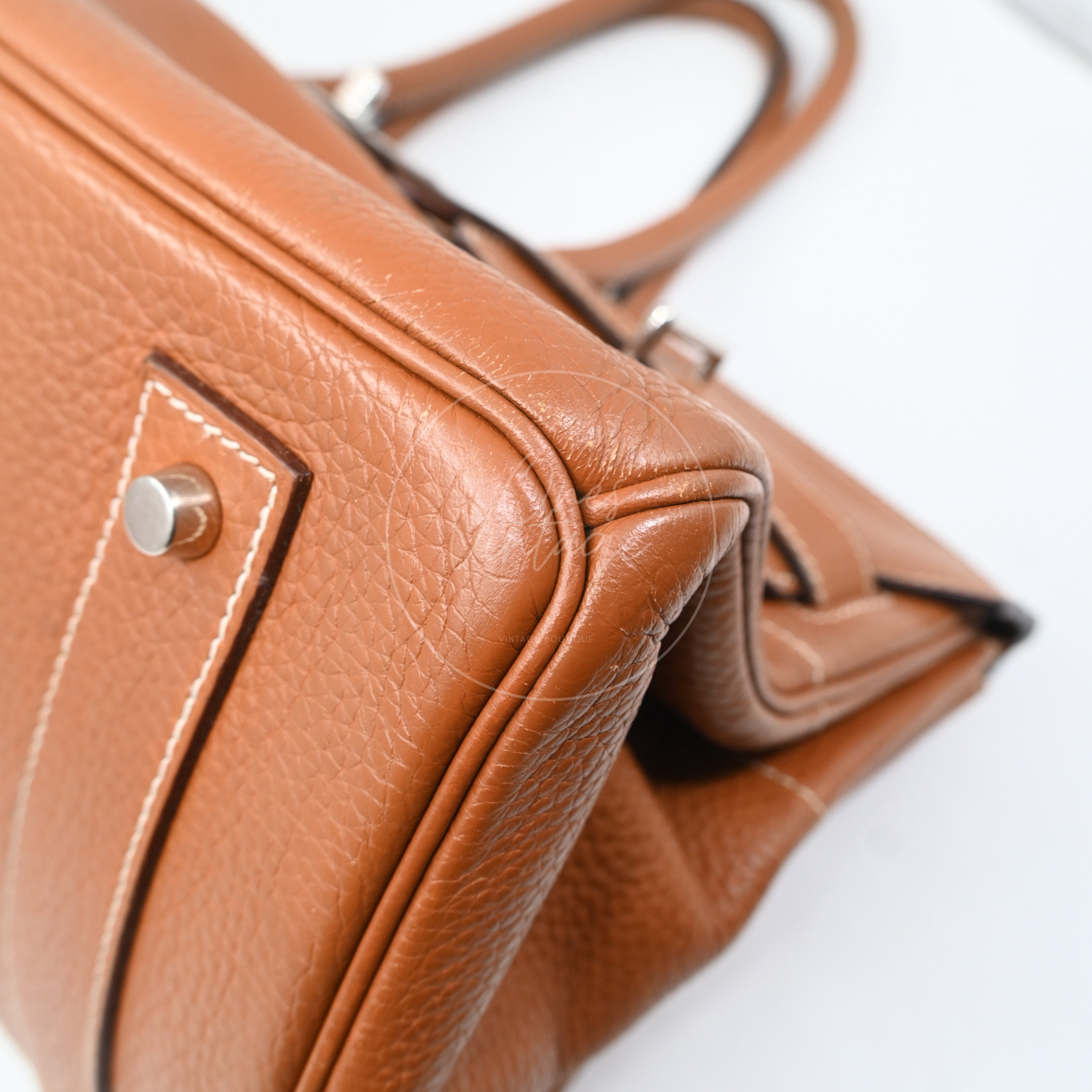 Hermes Clemence Shoulder Birkin 42 JPG PHW Brown Square I