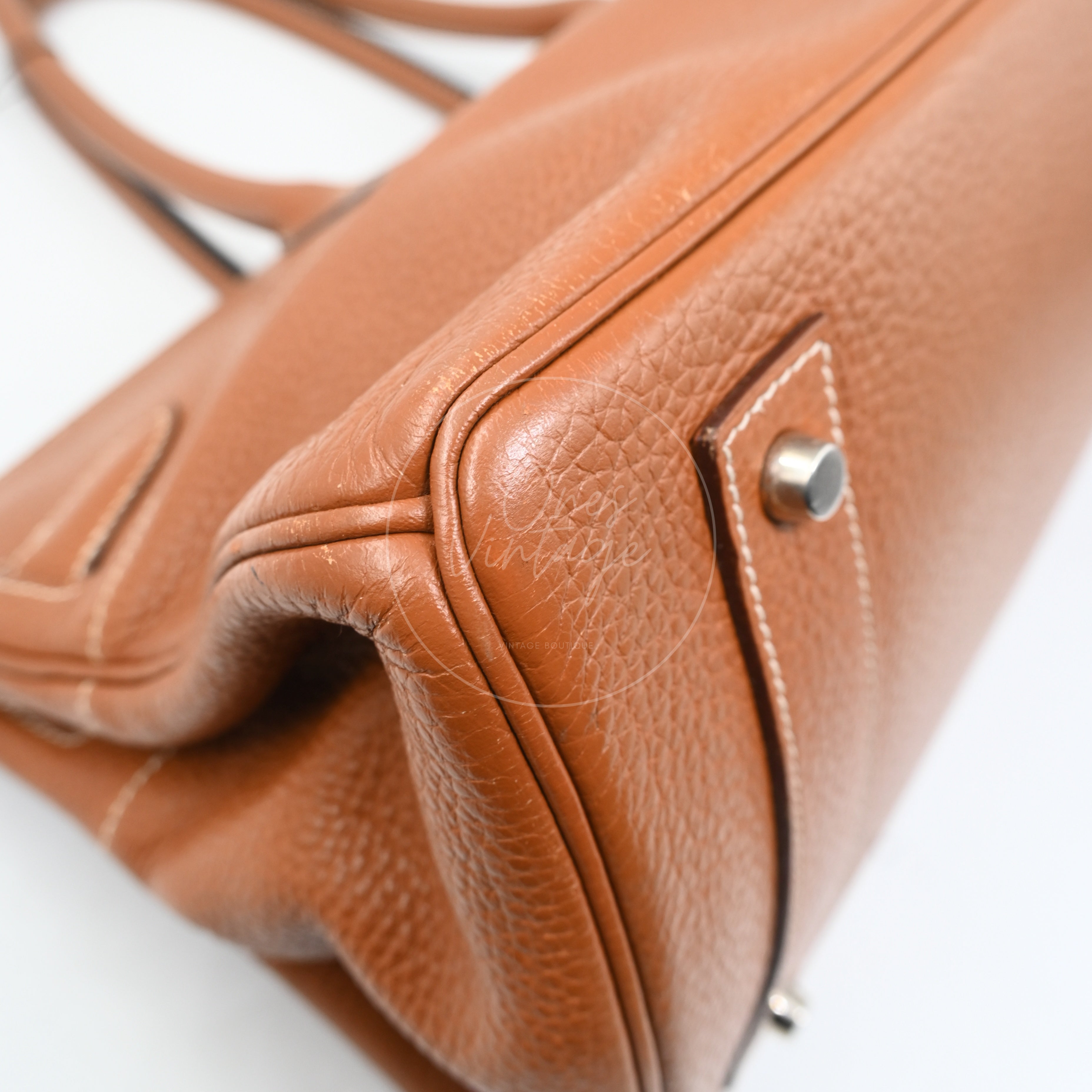 Hermes Clemence Shoulder Birkin 42 JPG PHW Brown Square I