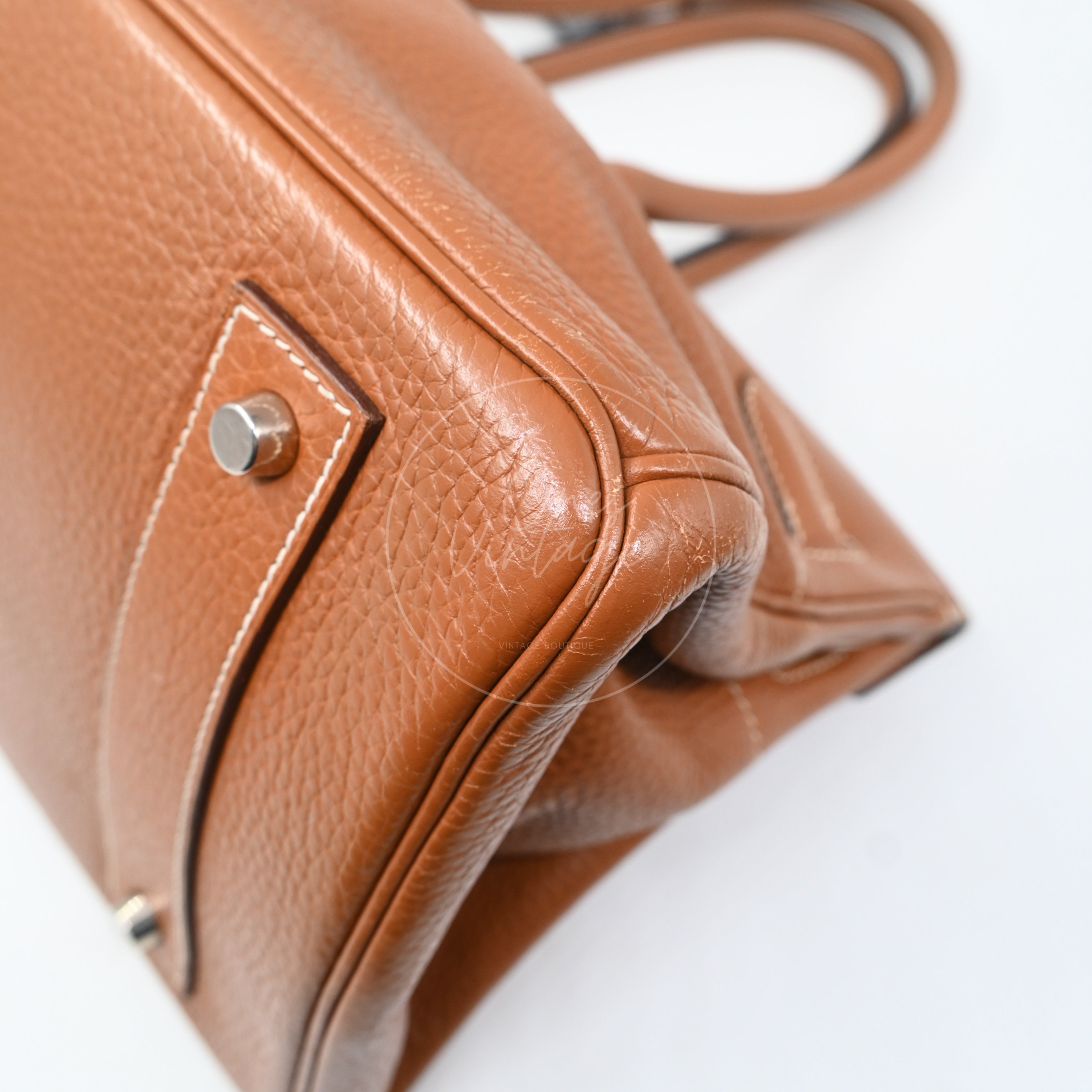 Hermes Clemence Shoulder Birkin 42 JPG PHW Brown Square I