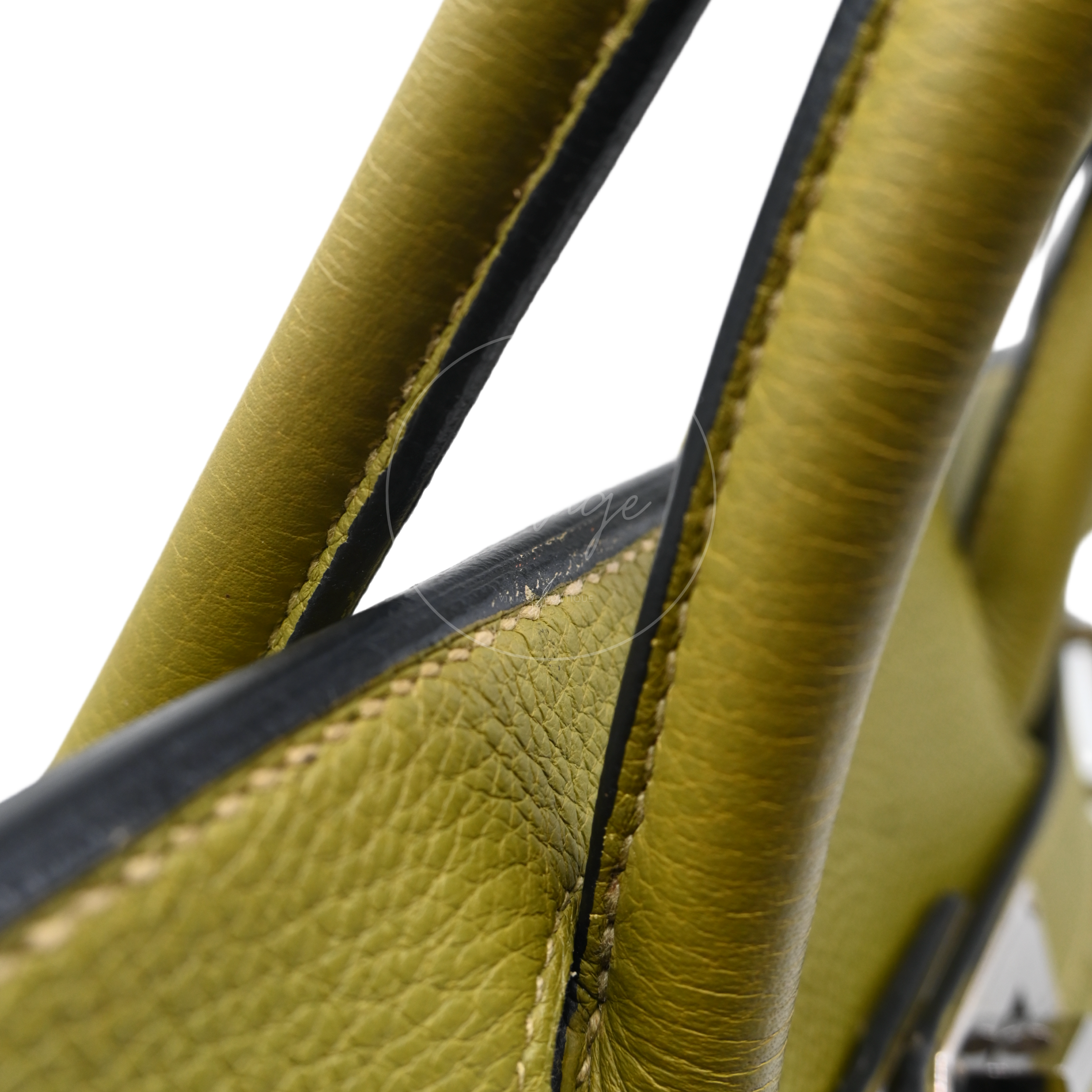 Hermes Clemence Shoulder Birkin 42 PHW Vert Chartreuse Square I