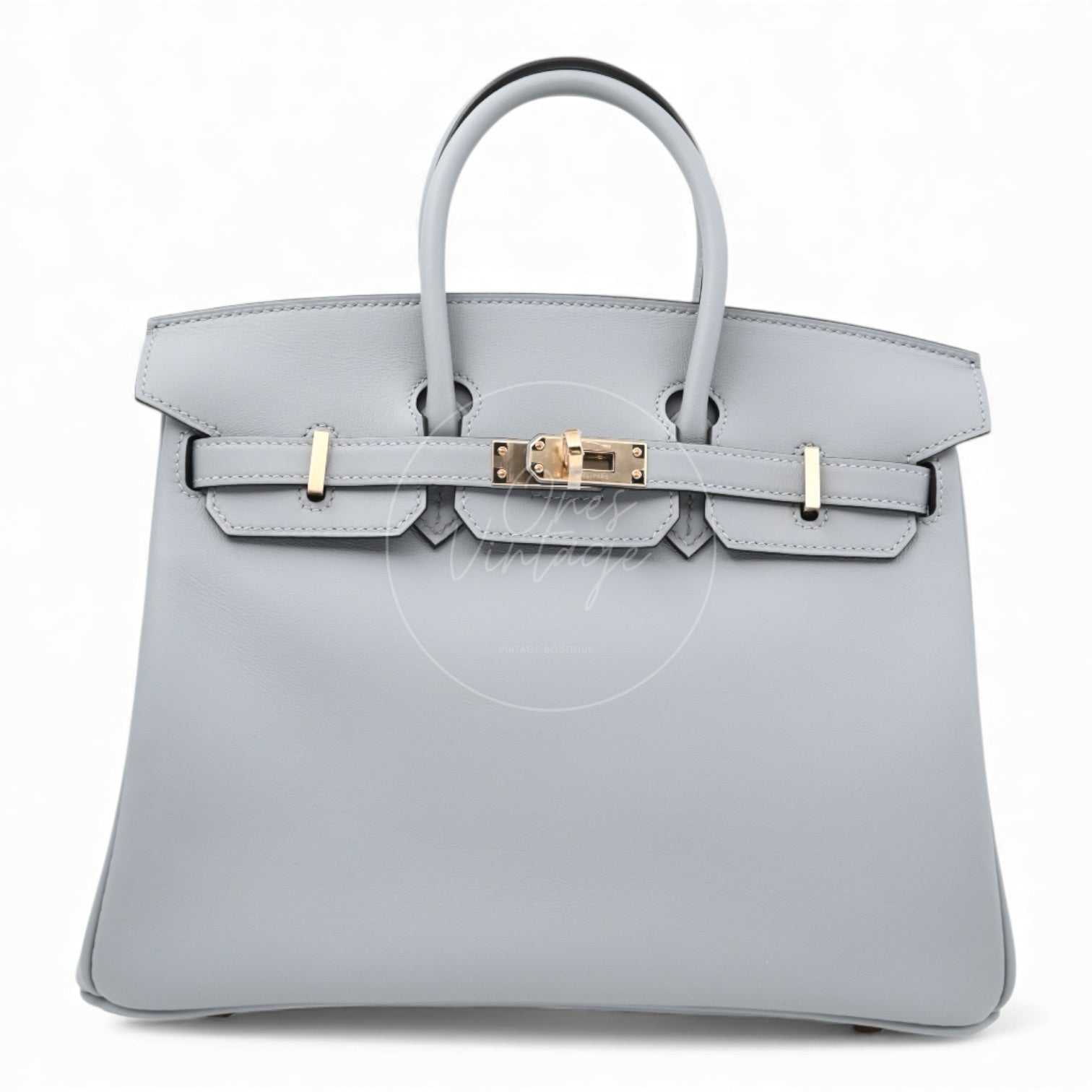 [Unused] Hermes Birkin 25 Swift Gris Pantin GHW Stamp W