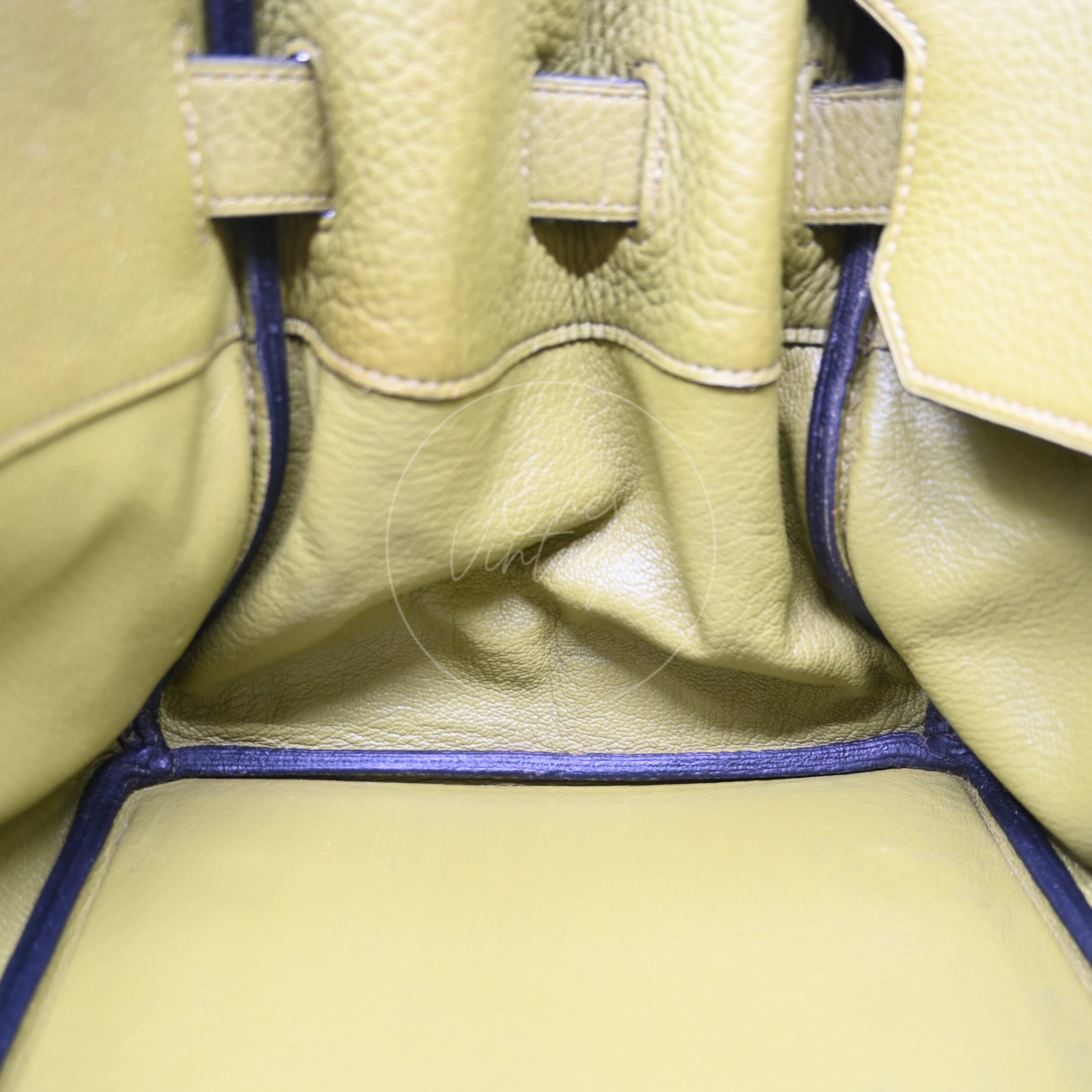 Hermes Clemence Shoulder Birkin 42 PHW Vert Chartreuse Square I