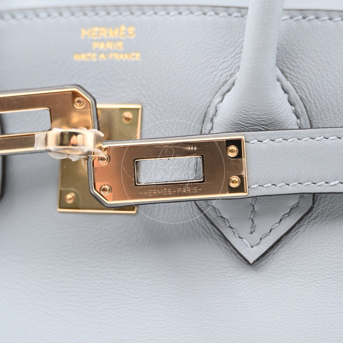 [Unused] Hermes Birkin 25 Swift Gris Pantin GHW Stamp W