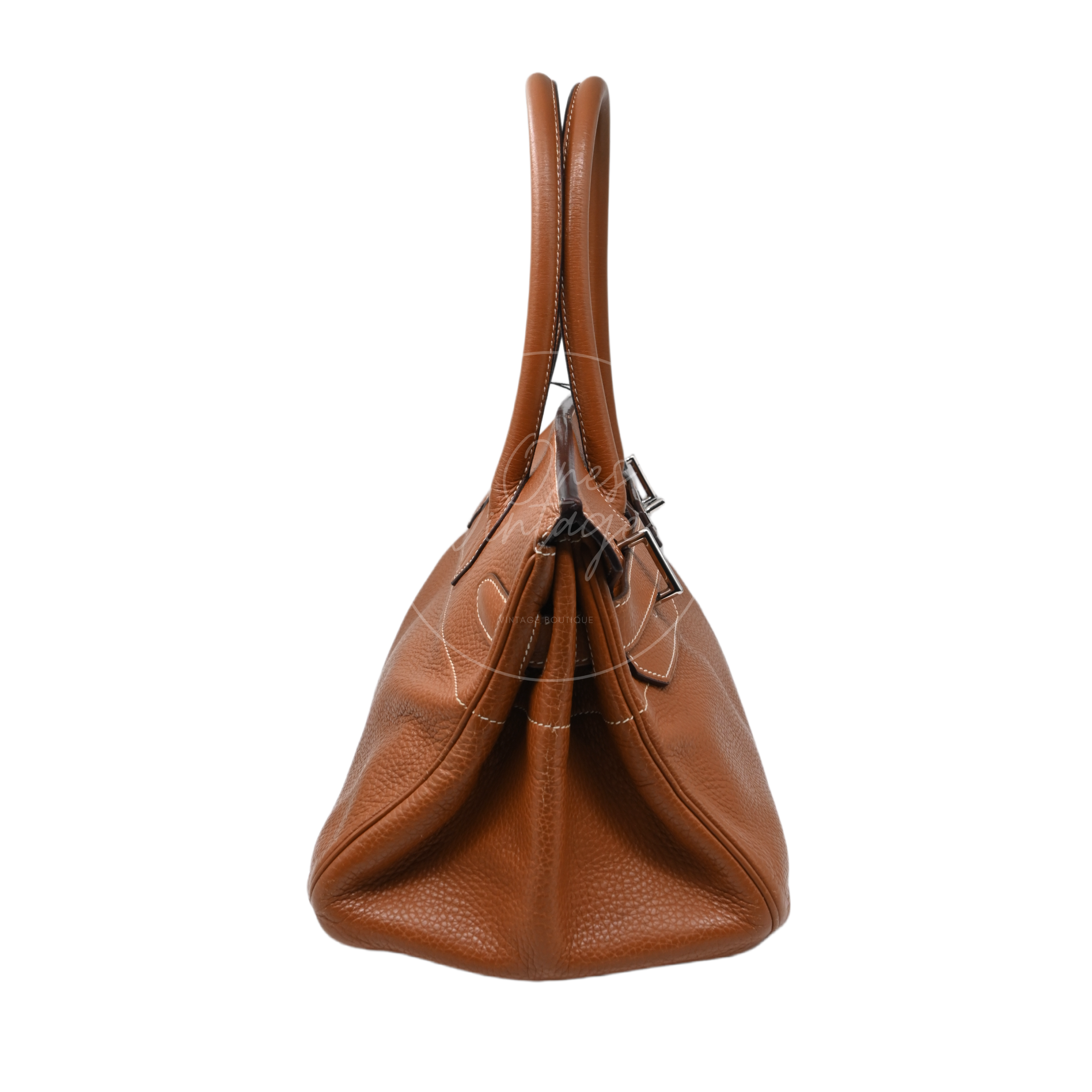 Hermes Clemence Shoulder Birkin 42 JPG PHW Brown Square I