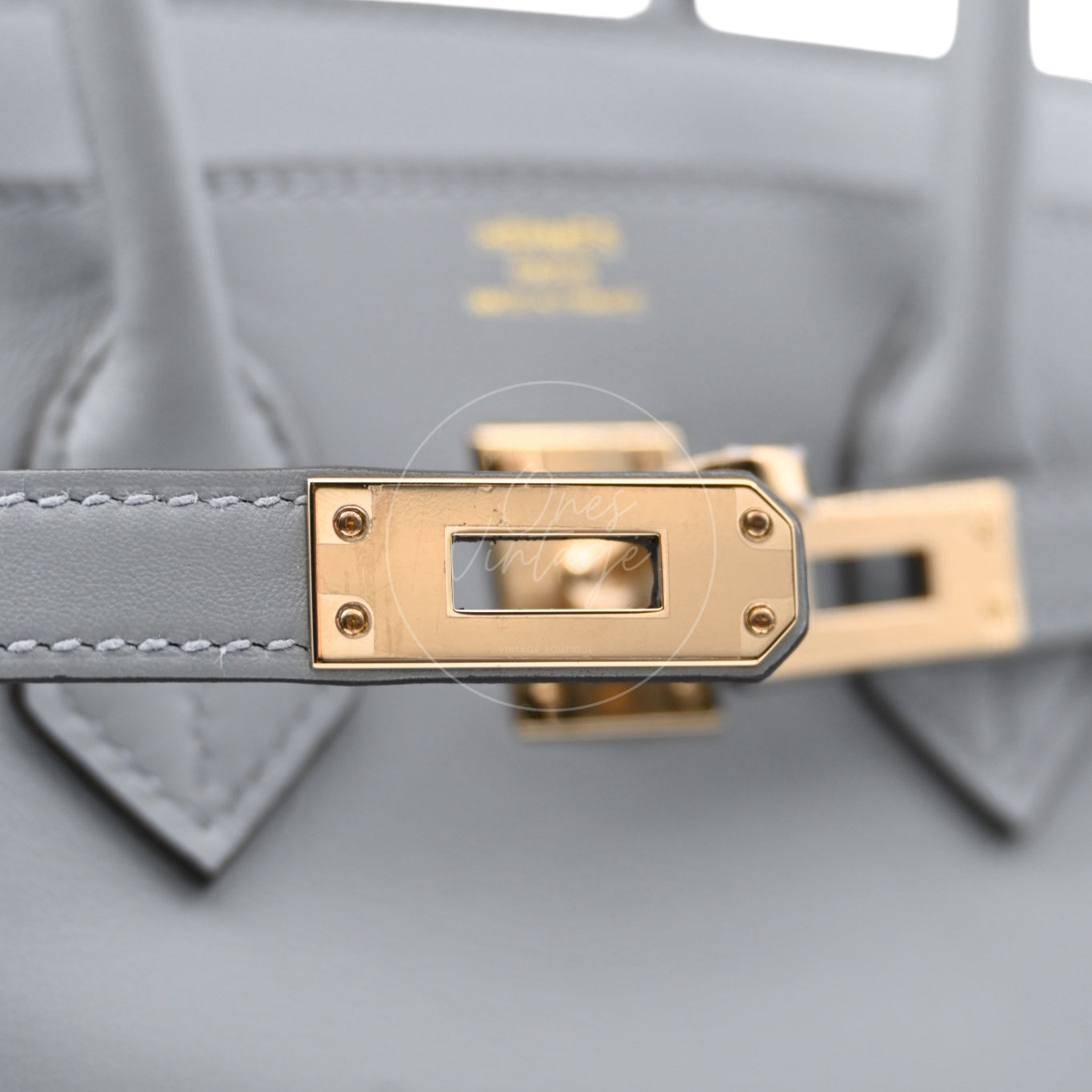 [Unused] Hermes Birkin 25 Swift Gris Pantin GHW Stamp W