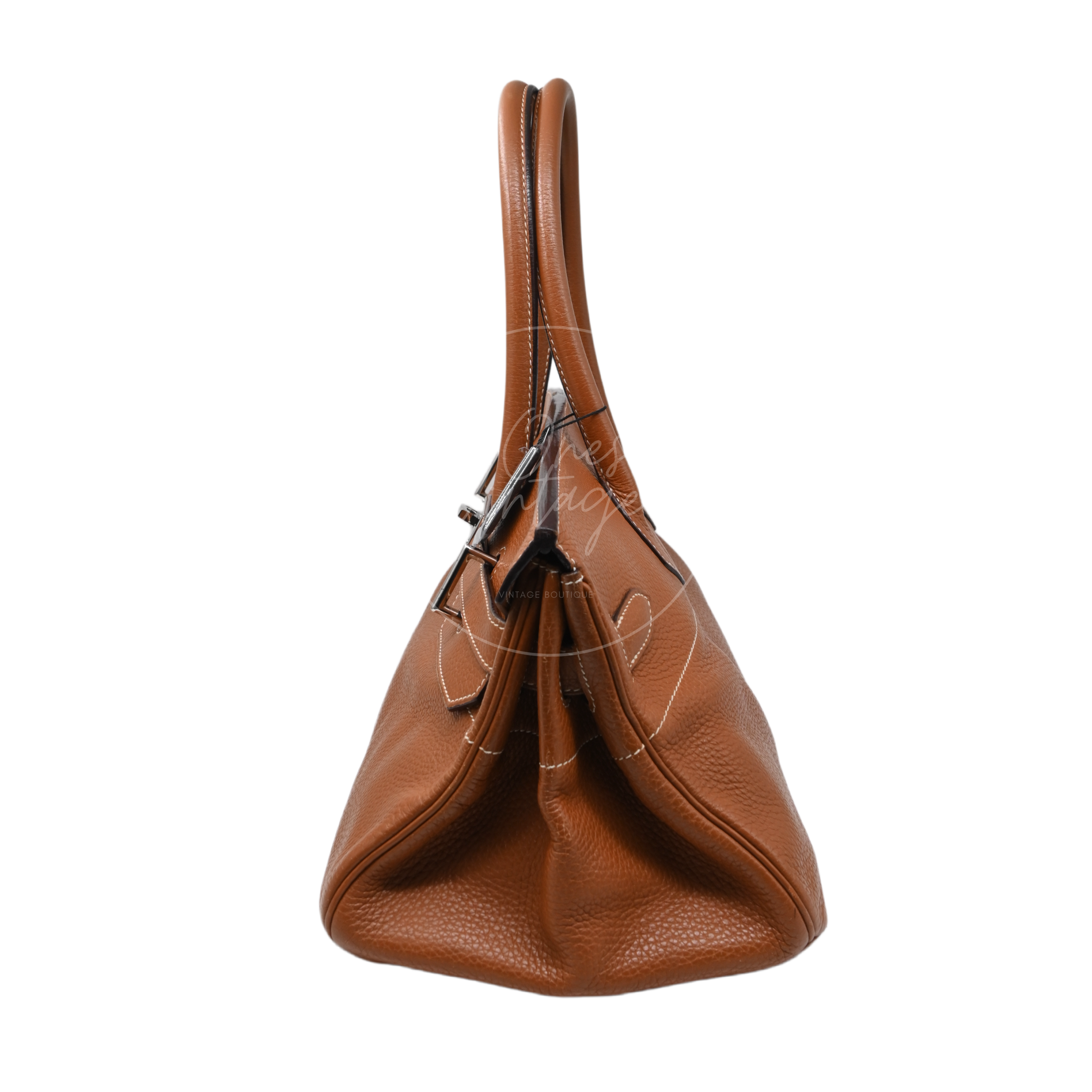 Hermes Clemence Shoulder Birkin 42 JPG PHW Brown Square I
