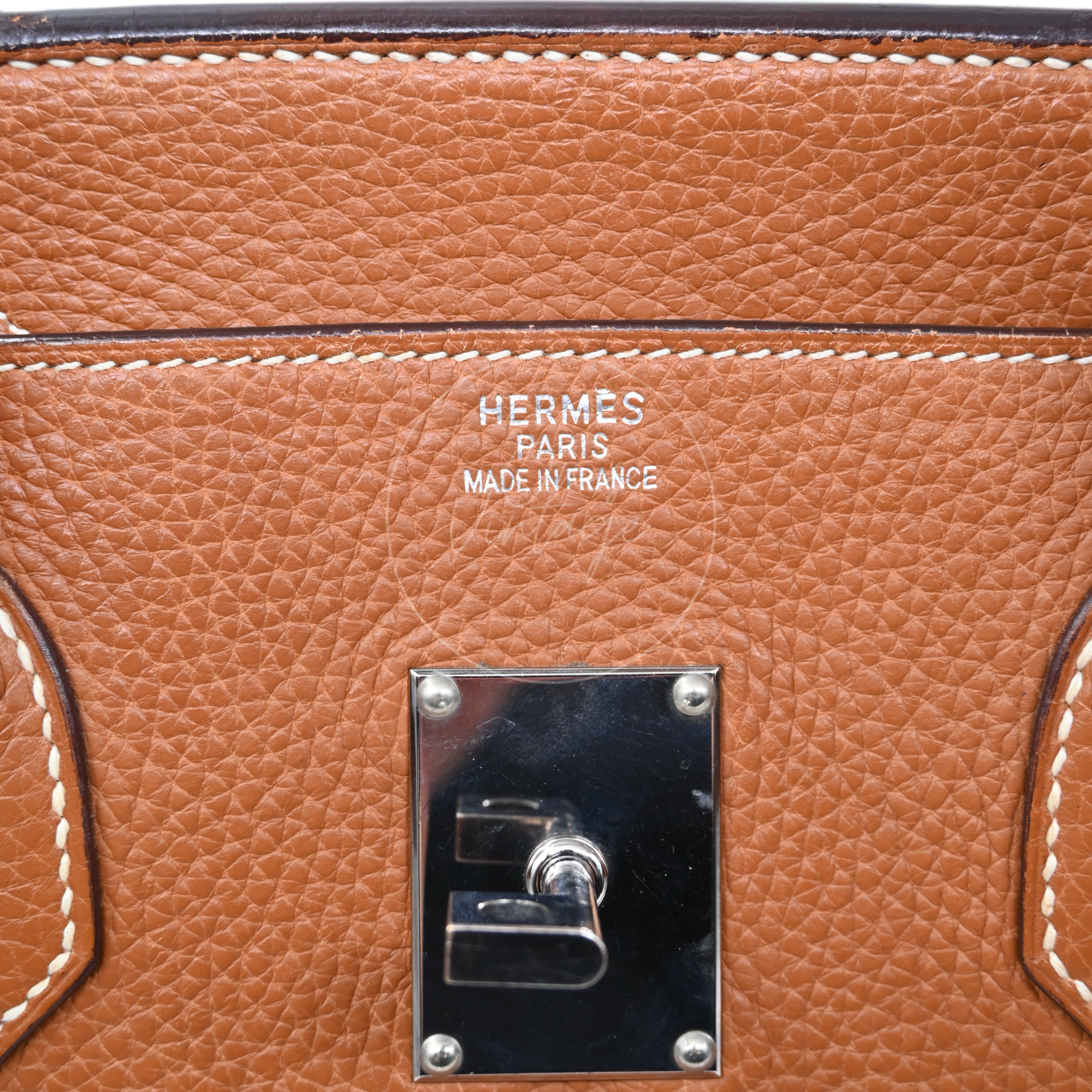 Hermes Clemence Shoulder Birkin 42 JPG PHW Brown Square I