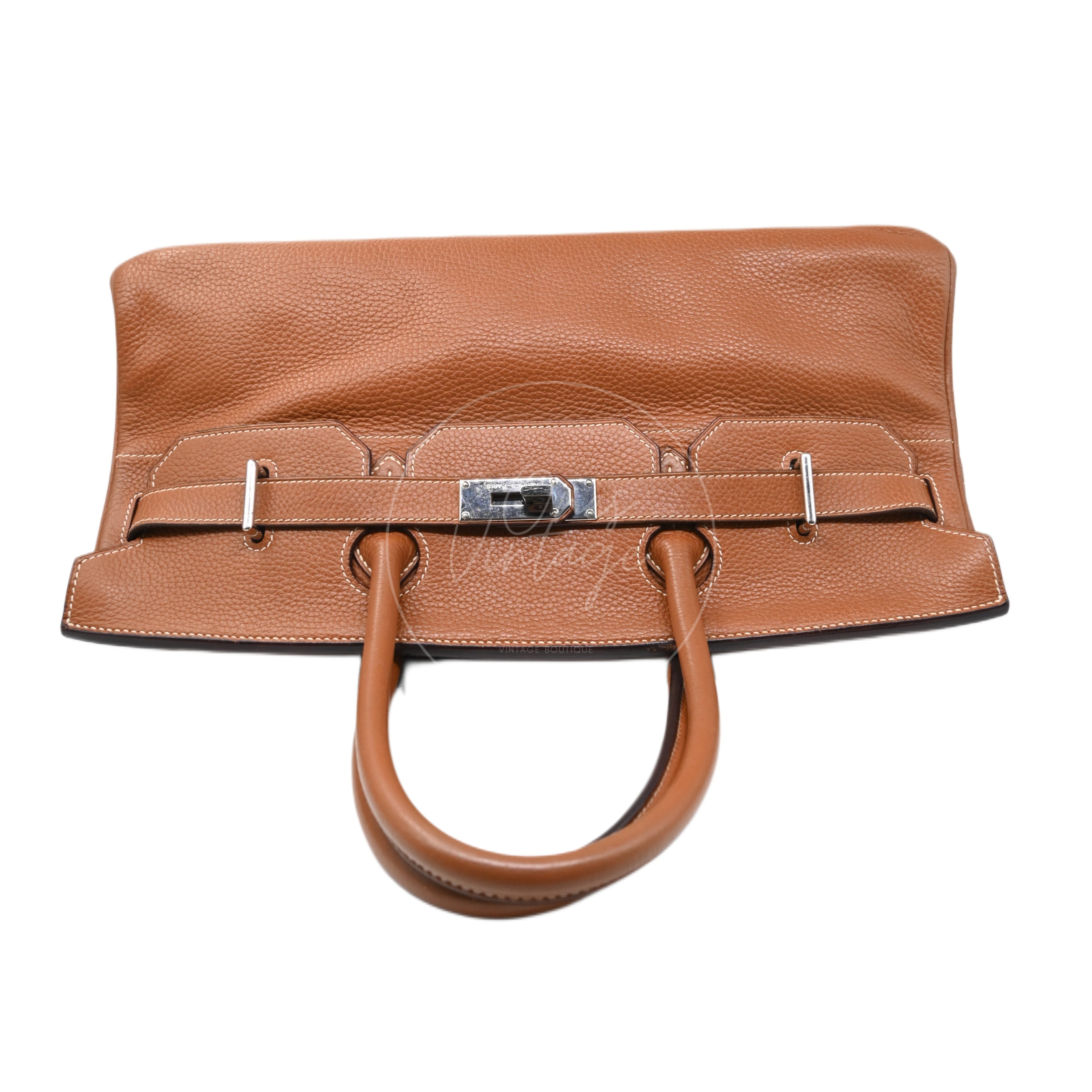 Hermes Clemence Shoulder Birkin 42 JPG PHW Brown Square I