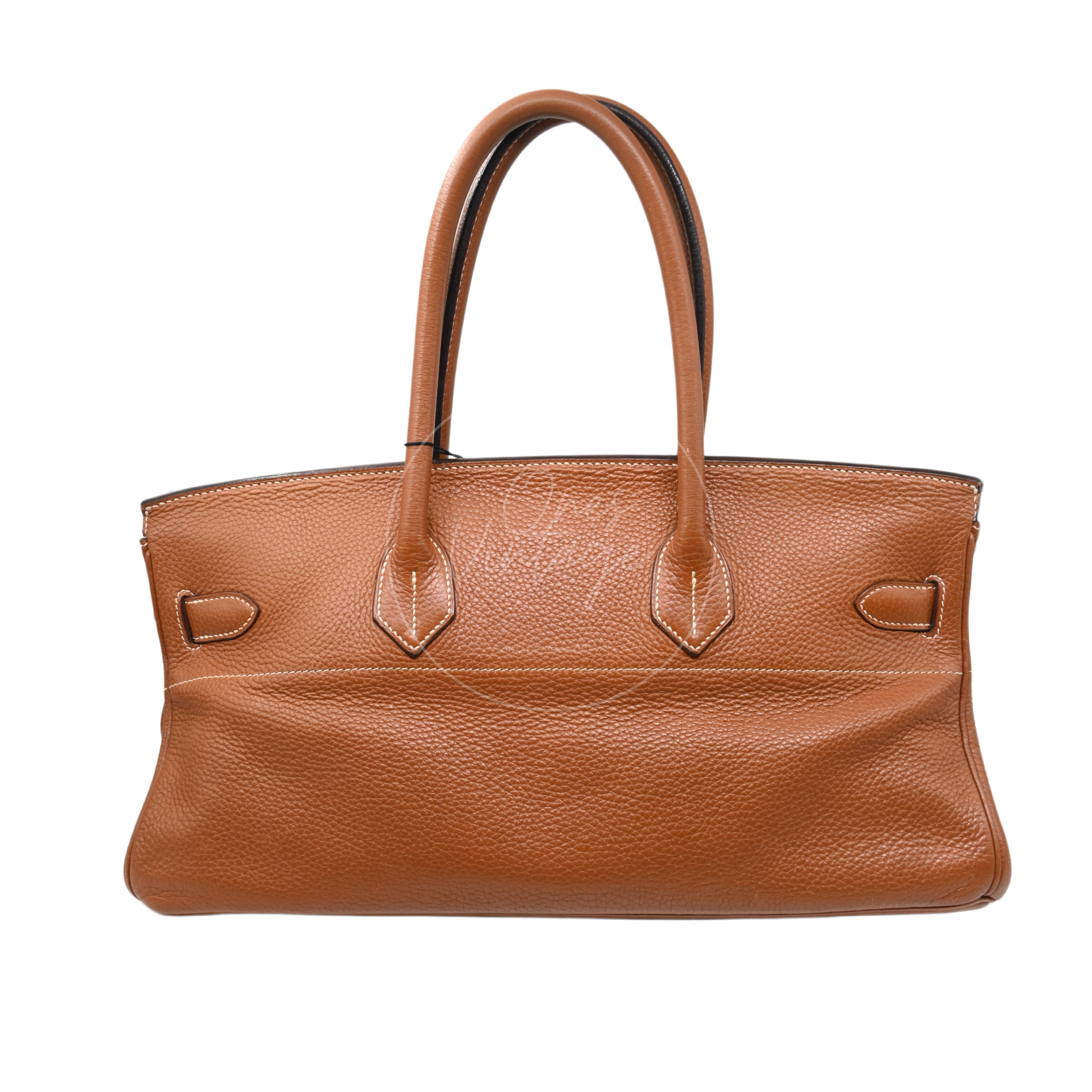 Hermes Clemence Shoulder Birkin 42 JPG PHW Brown Square I