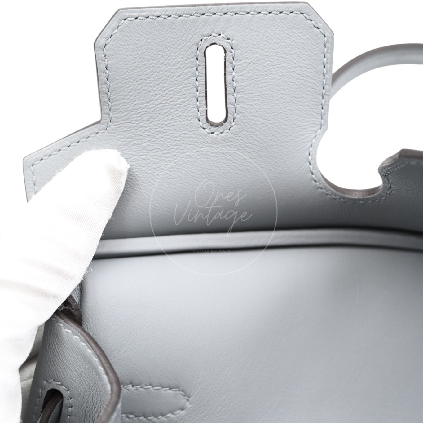 [Unused] Hermes Birkin 25 Swift Gris Pantin GHW Stamp W