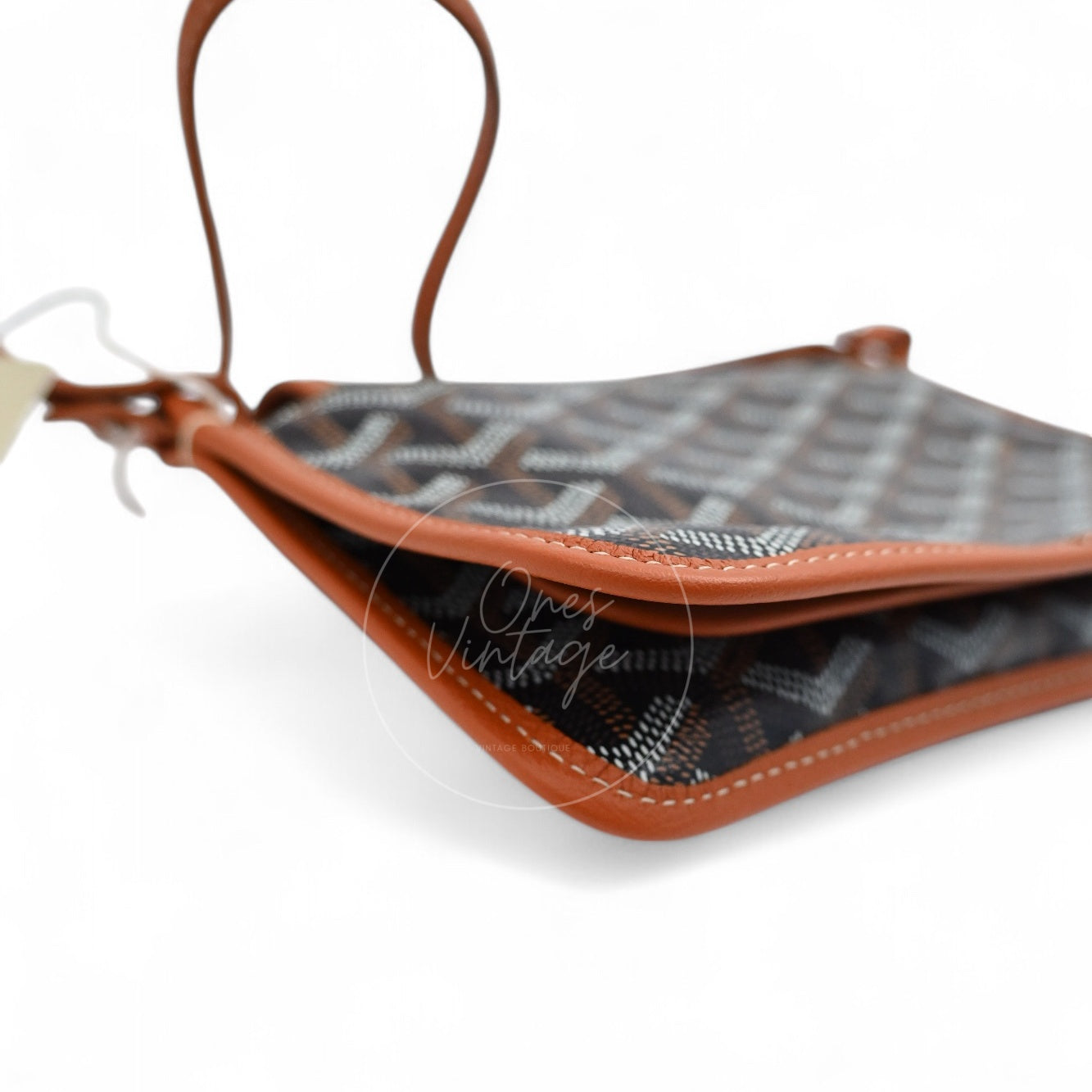 [Unused] Goyard Plumet Pocket Wallet With Strap Black & Tan