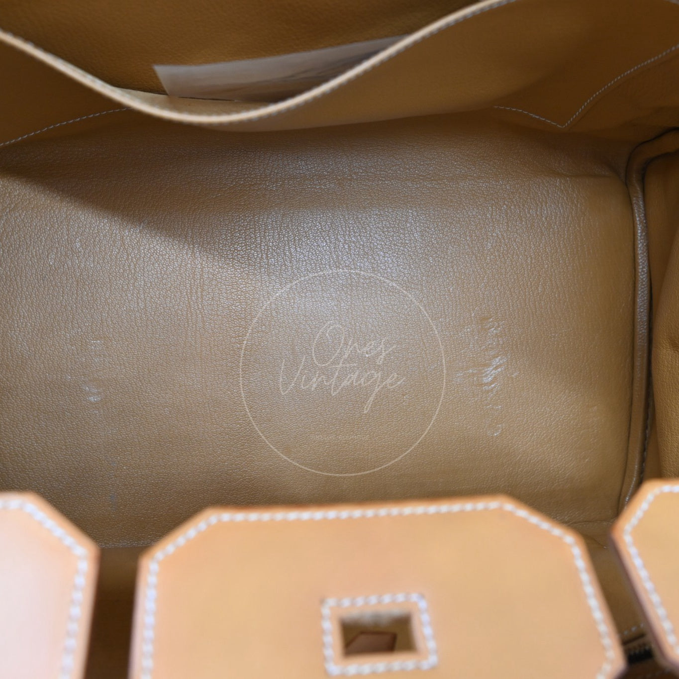 Hermes Birkin 35 Denim Fabrics GHW Brown Blue Square I