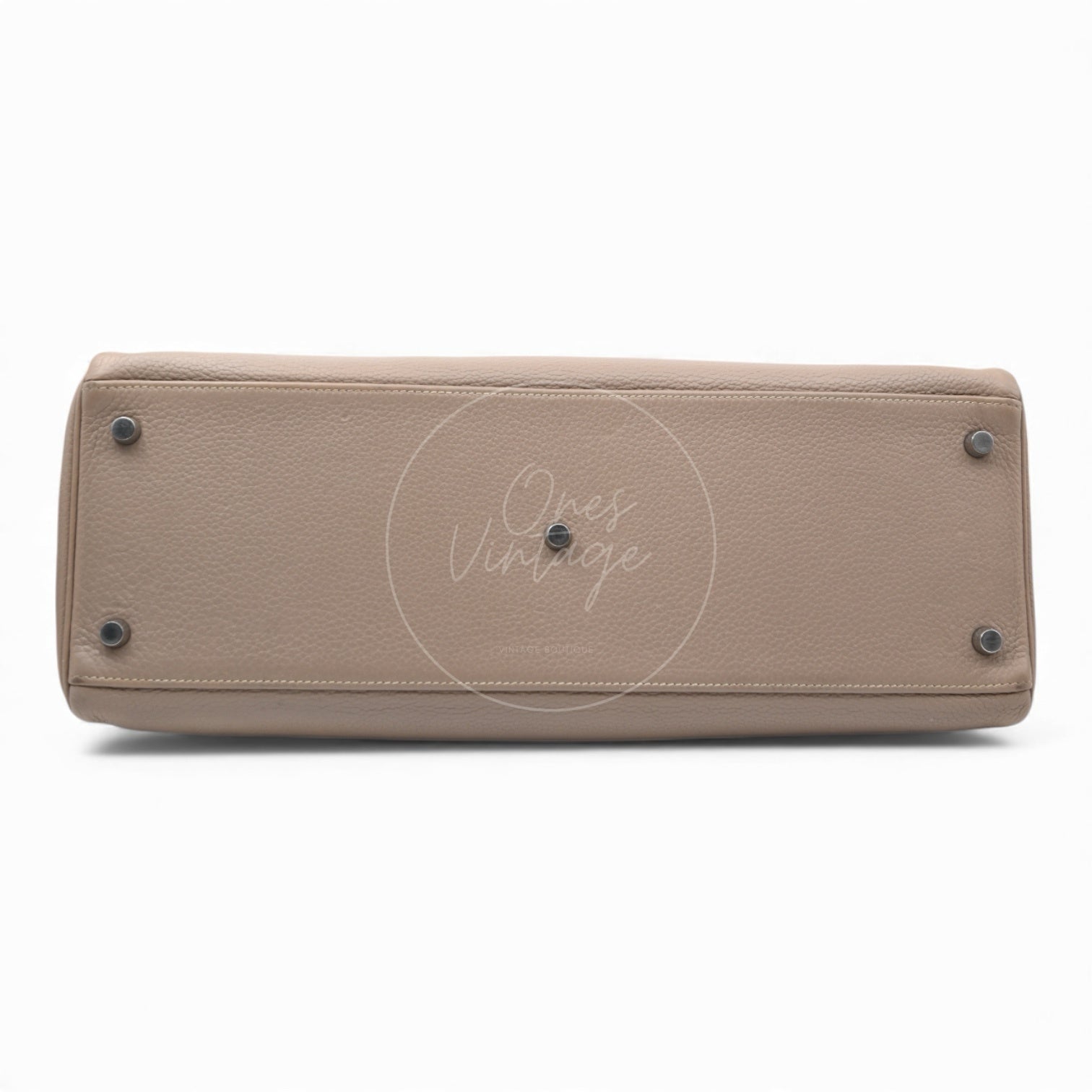 [Pre-owned] Hermes Kelly Shoulder 42 PHW Gris Tourterelle Taurillon Clemence Stamp Square M