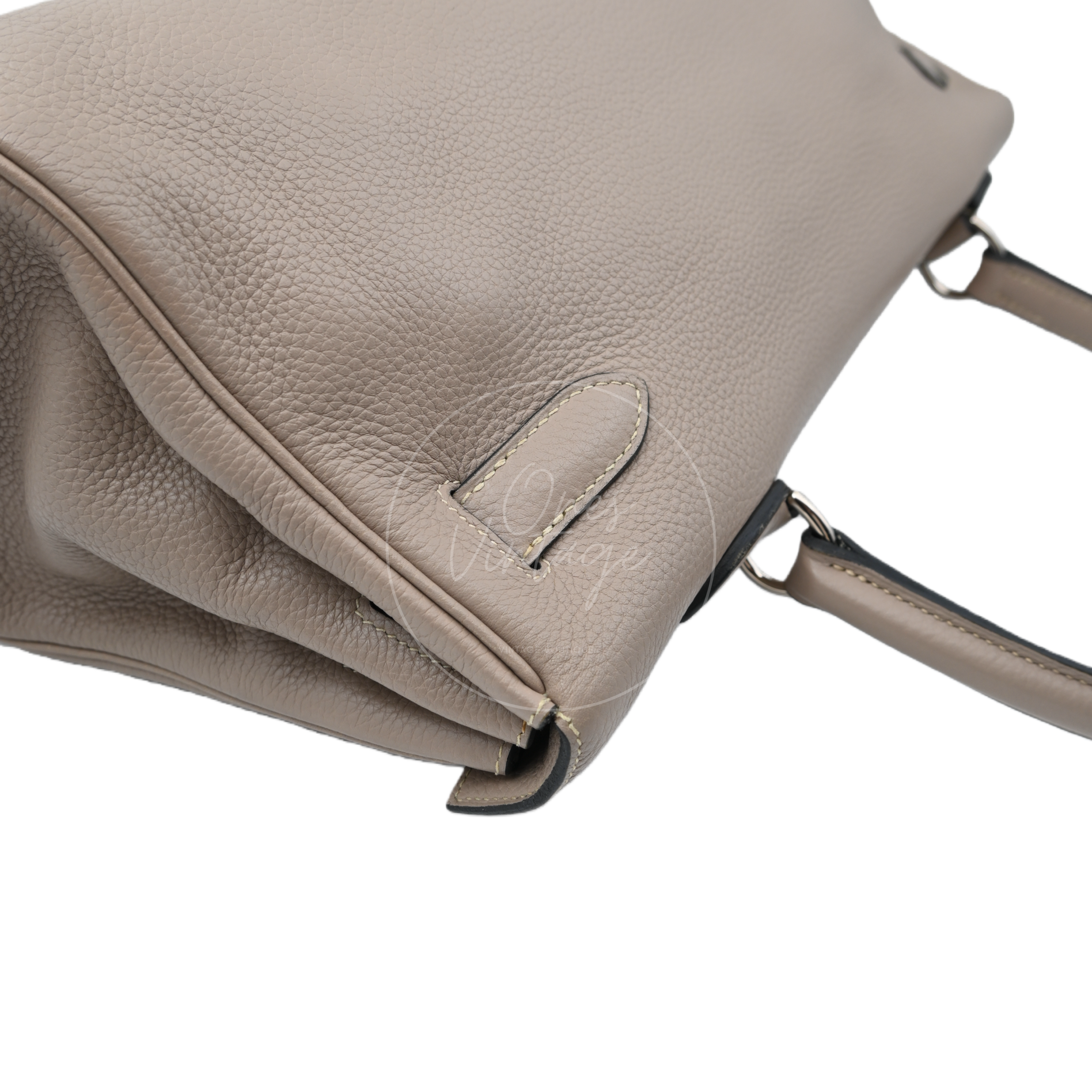 [Pre-owned] Hermes Kelly Shoulder 42 PHW Gris Tourterelle Taurillon Clemence Stamp Square M