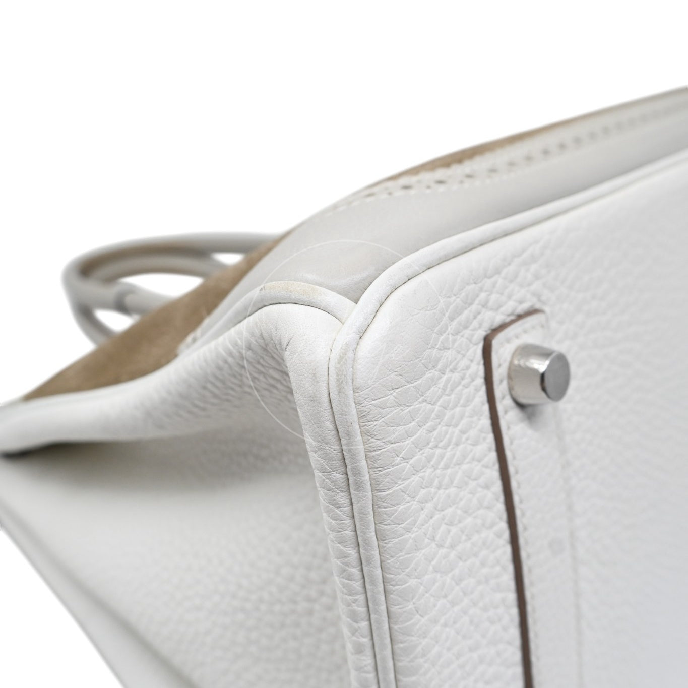 Hermes Birkin 35 Grizzly Ghillies PHW Gris Perle, Etoupe Stamp T