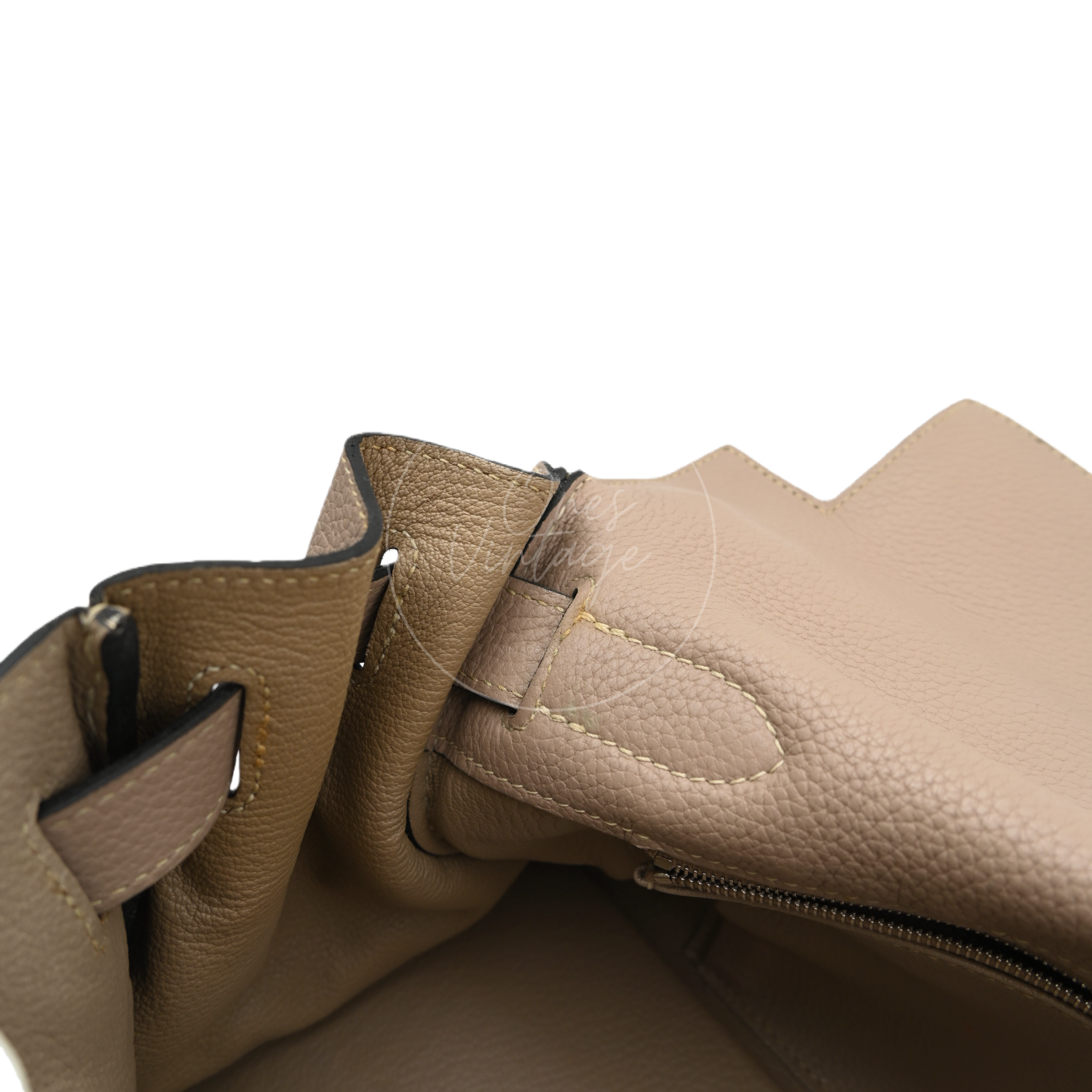 [Pre-owned] Hermes Kelly Shoulder 42 PHW Gris Tourterelle Taurillon Clemence Stamp Square M