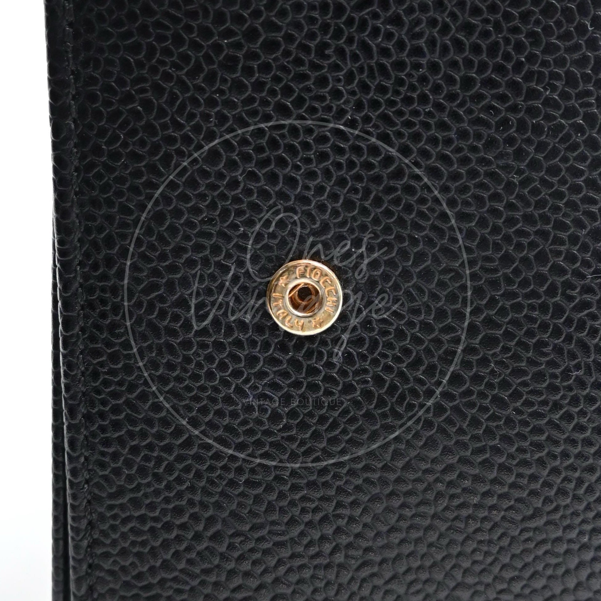 [Pre-owned] Chanel Black Caviar CC Mark Trio Fold Wallet